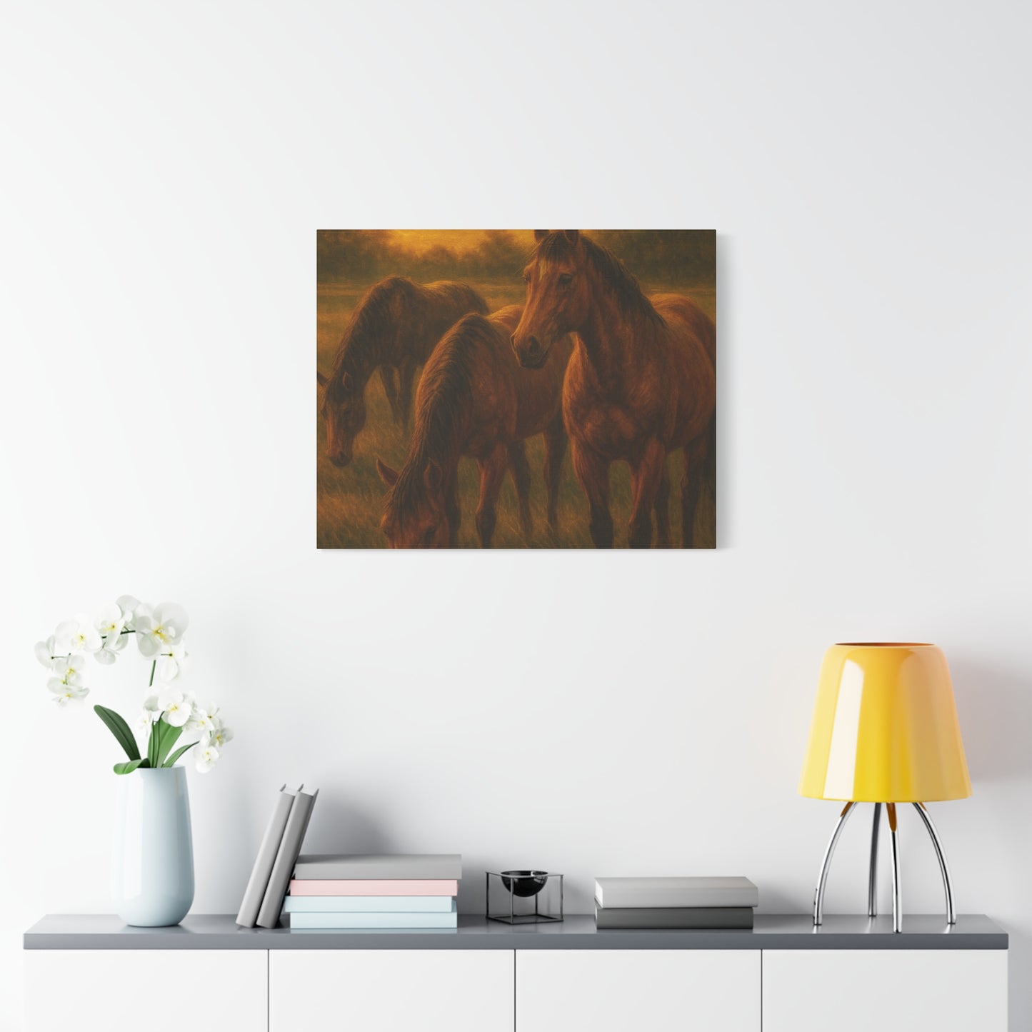 Rustic Horse Artwork Canvas, Equine Home Decor, Horse Lover Gift, Farmhouse Wall Art, Equestrian Decor, Nature Inspired