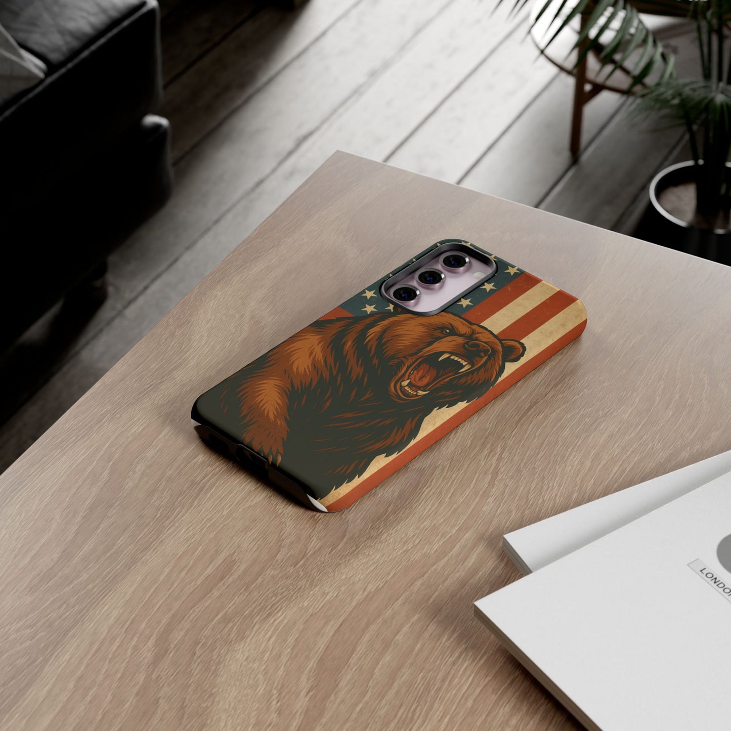 Tough Cases - Patriotic Bear Phone Case, Custom Phone Cover, Strong Protective Case, USA Flag Design, Gift for Outdoors Lovers