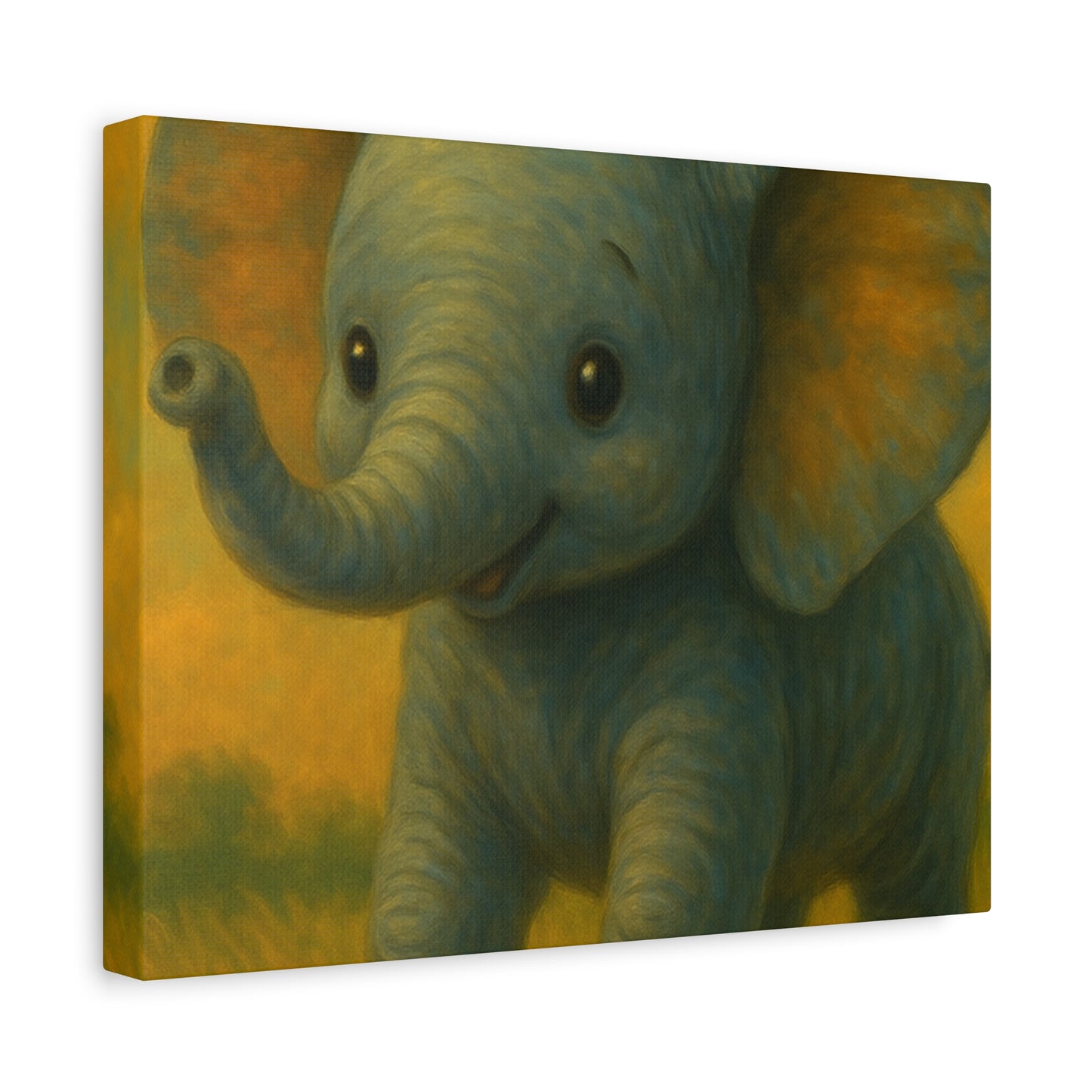 Elephant Canvas Art Print, Cute Nursery Wall Decor, Kids Room Art, Baby Shower Gift, Animal Lover Gift
