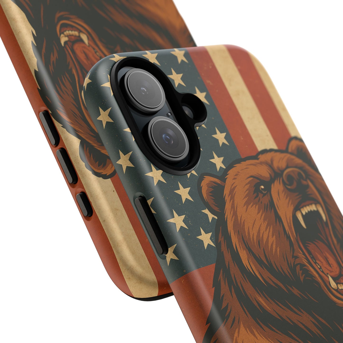 Tough Cases - Patriotic Bear Phone Case, Custom Phone Cover, Strong Protective Case, USA Flag Design, Gift for Outdoors Lovers
