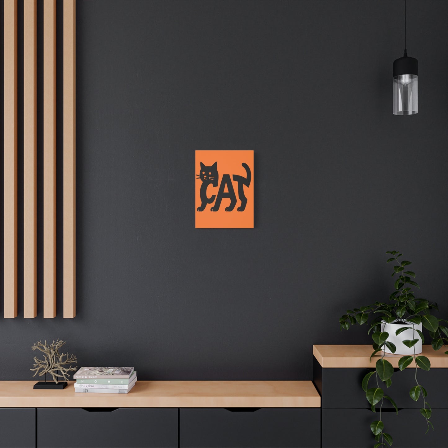Cat-Themed Matte Canvas Art, Cute Cat Decor, Halloween Wall Art, Pet Lover Gift, Cat Lover Home Decor, Black Cat Artwork