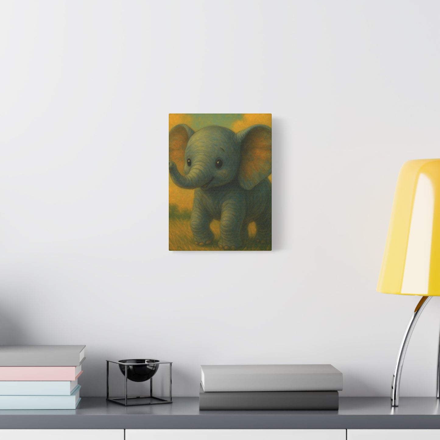 Elephant Canvas Art Print, Cute Nursery Wall Decor, Kids Room Art, Baby Shower Gift, Animal Lover Gift