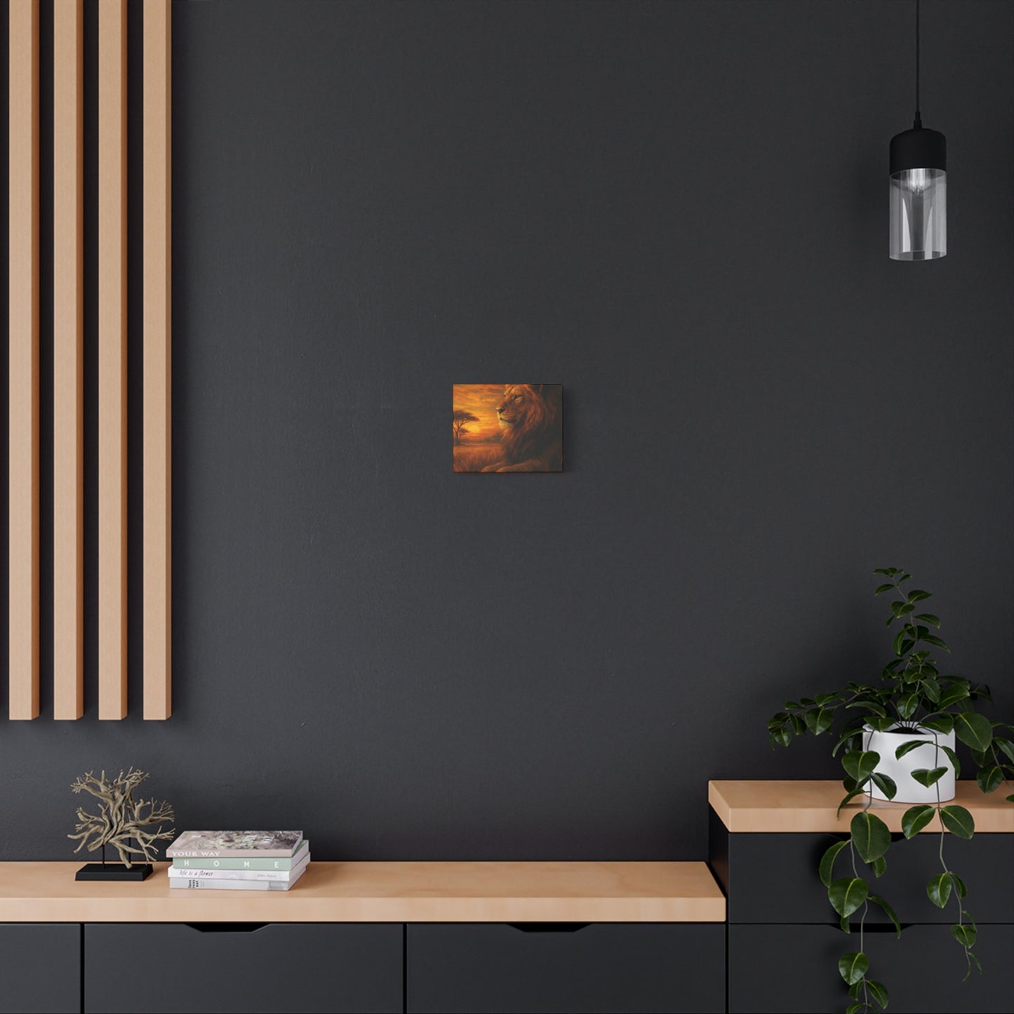 King of the Savanna - Lion Sunset Canvas