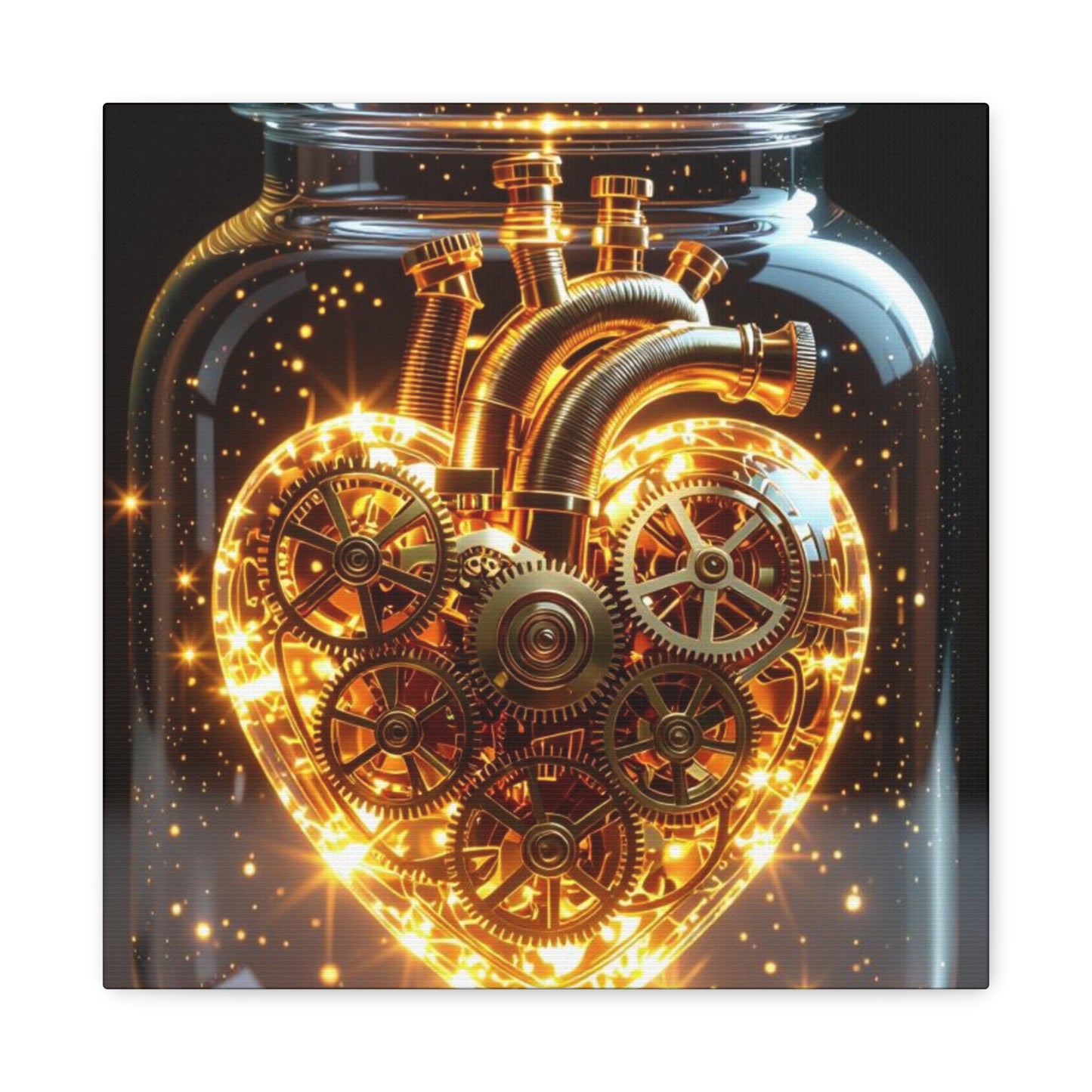 Steampunk Heart Canvas Wall Art, Perfect for Home Decor, Love Gifts, Industrial Style Decor, Unique Gift for Him/Her, Heart Gear Canvas