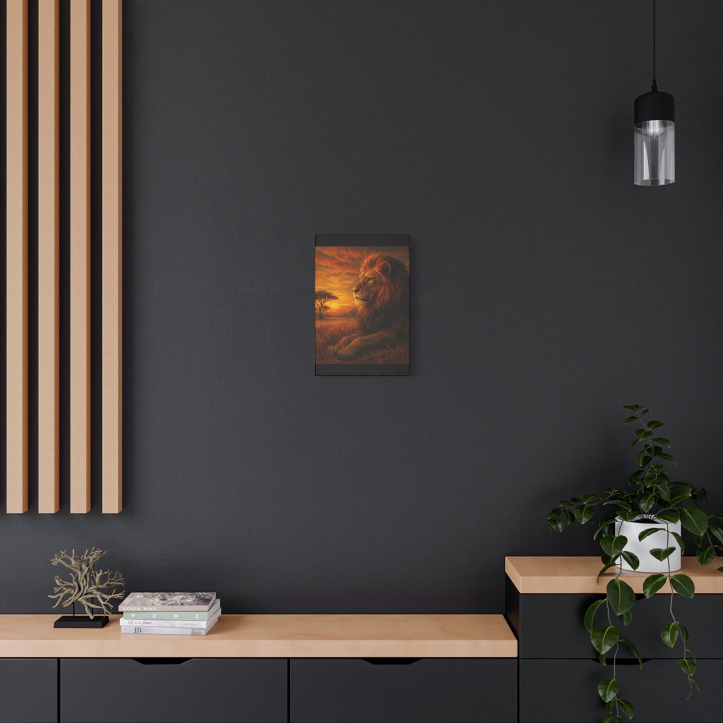 King of the Savanna - Lion Sunset Canvas