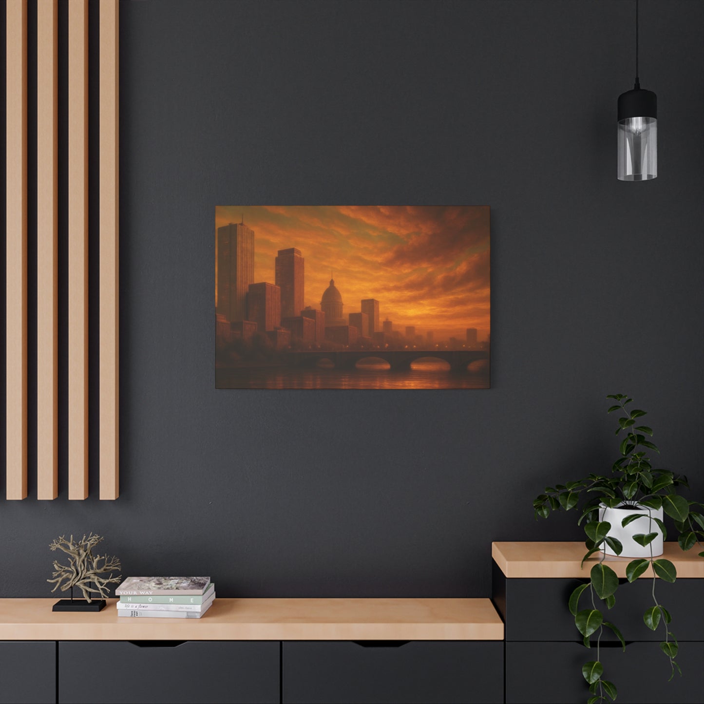Sunset Cityscape Wall Art, Canvas Print, Home Decor, Urban Landscape, Unique Gift, Modern Art, Interior Design