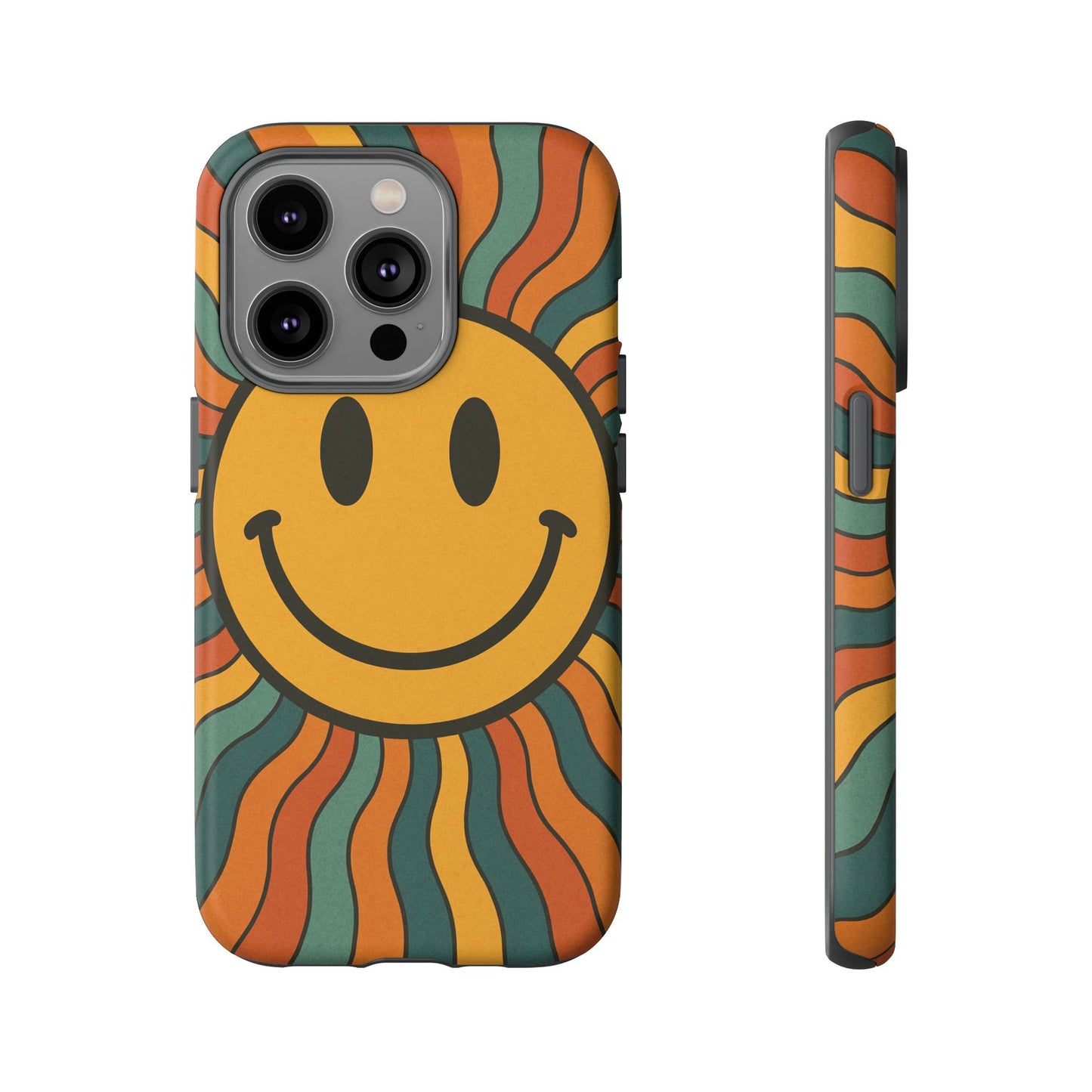 Colorful Smiley Phone Case, Retro Vibe Phone Cover, Cute Gift for Kids and Adults, Fun Protector for Everyday Use, Eco-Friendly Merchandise