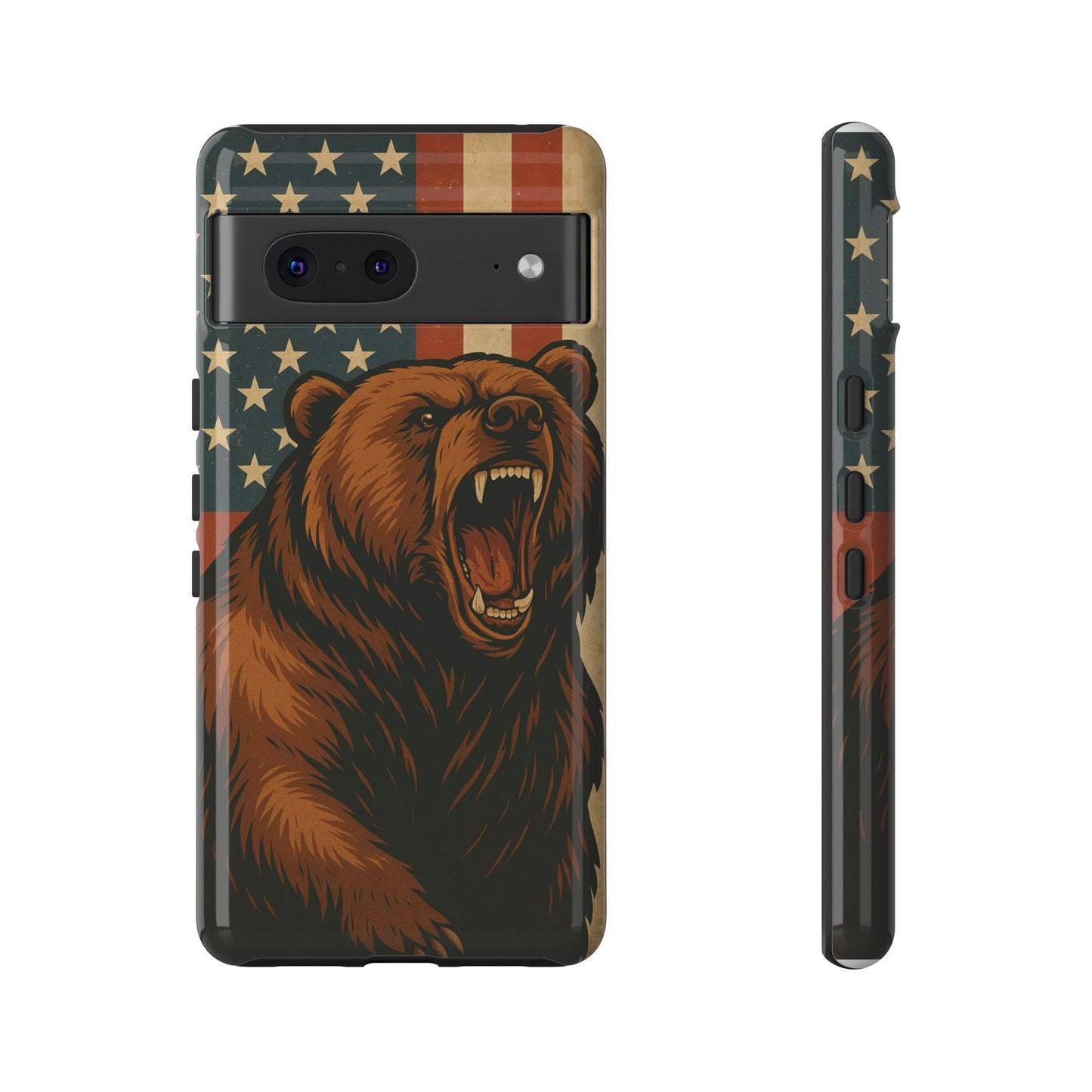 Tough Cases - Patriotic Bear Phone Case, Custom Phone Cover, Strong Protective Case, USA Flag Design, Gift for Outdoors Lovers