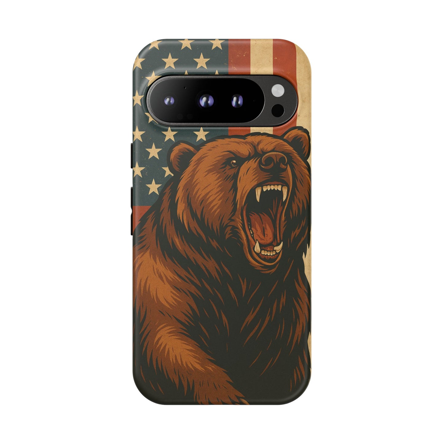 Tough Cases - Patriotic Bear Phone Case, Custom Phone Cover, Strong Protective Case, USA Flag Design, Gift for Outdoors Lovers