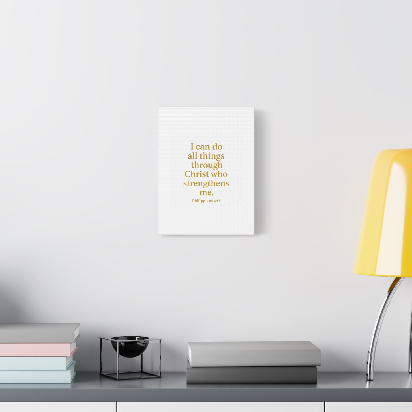 Inspirational Wall Art Canvas - Philippians 4:13 Quote, Motivational Home Decor, Christian Gift, Modern Framed Print, Faith-Based Art