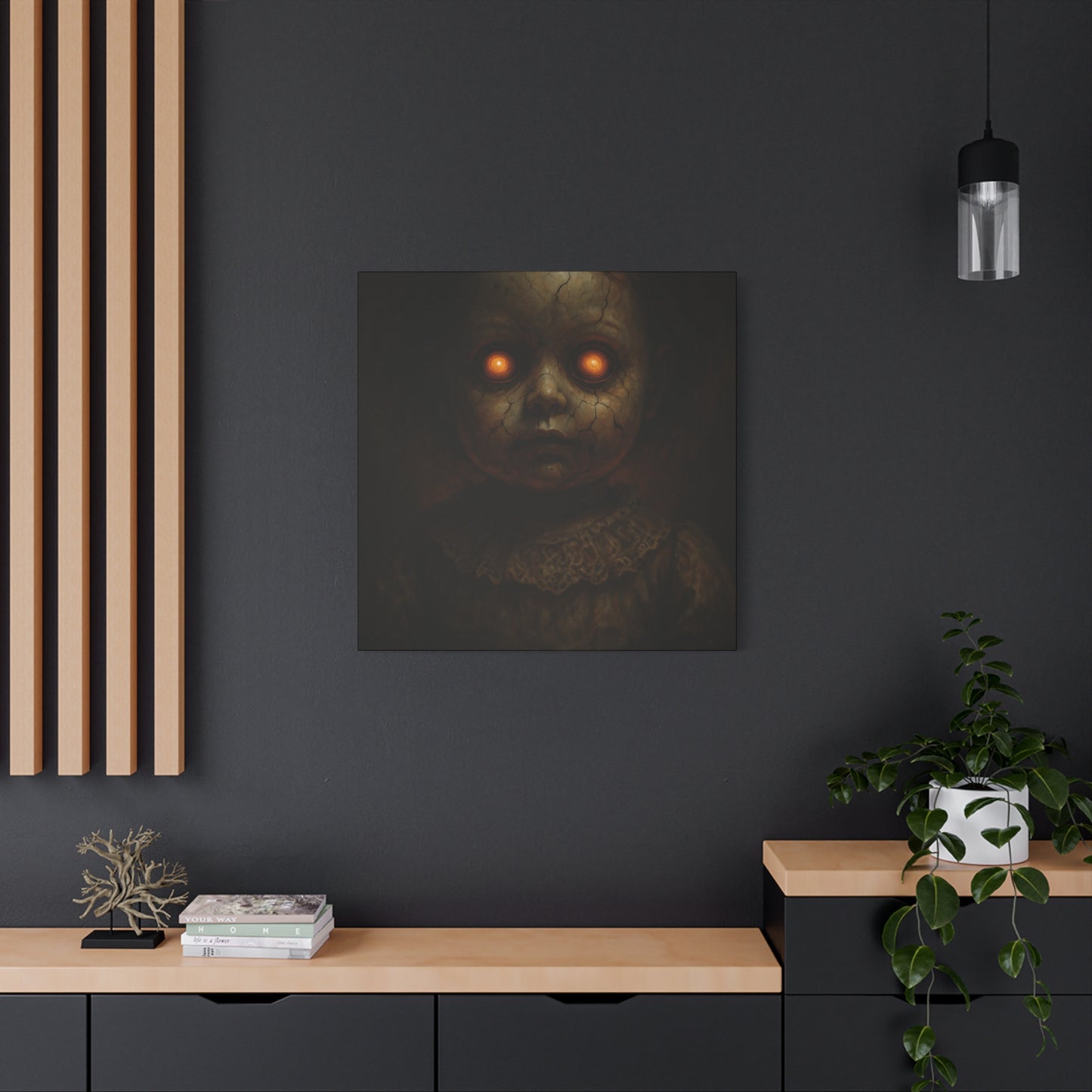 Eerie Artwork Canvas, Horror Decor, Creepy Wall Art, Spooky Gift, Haunted Home Decoration