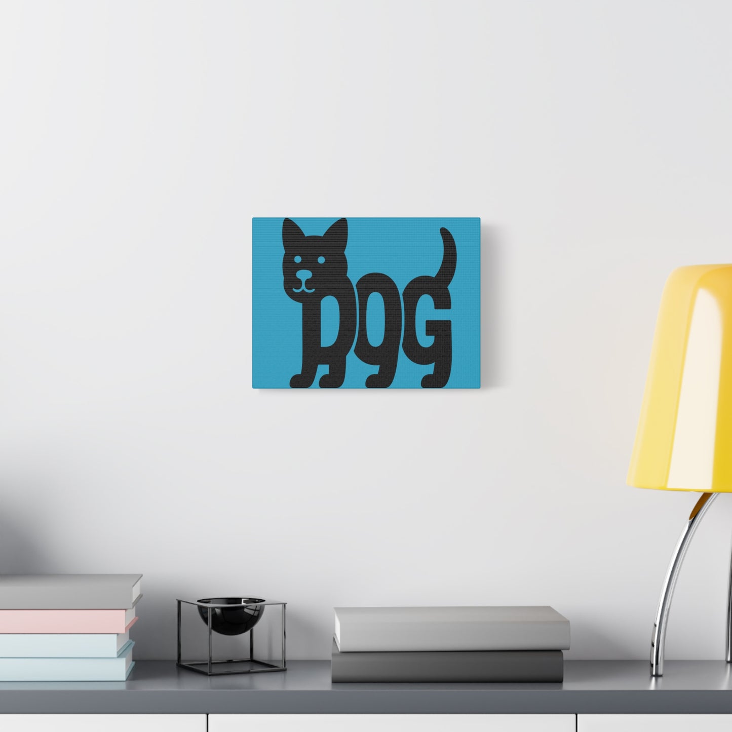 Dog Lover Canvas Art Print, Wall Decor, Home Decoration, Pet-Themed Artwork, Gift for Dog Owners, Blue Dog Art, Animal Lover Gift