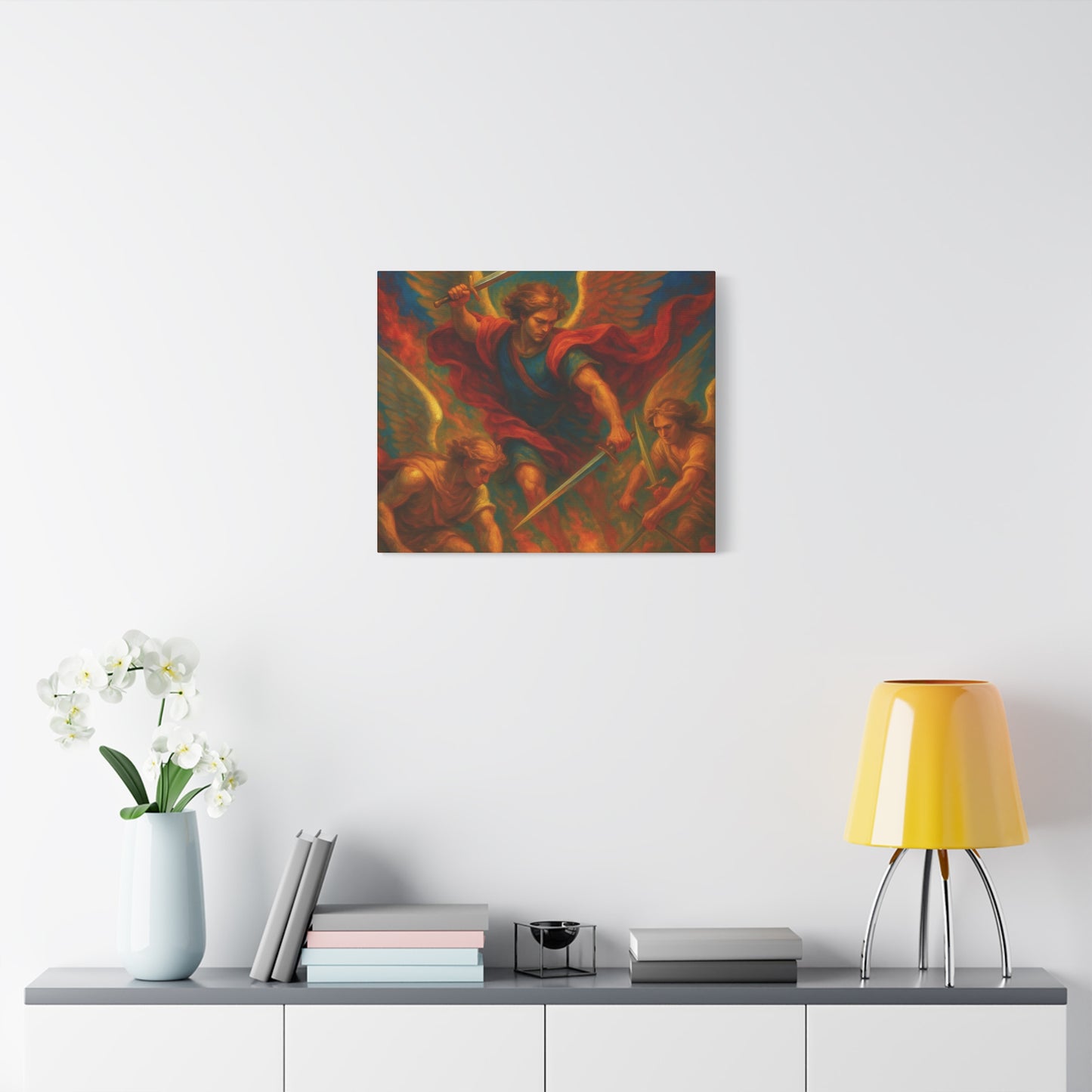 Divine Art Canvas, St Michael Wall Decor, Spiritual Home Decor, Inspirational Gift, Saint Art Print, Religious Wall Art