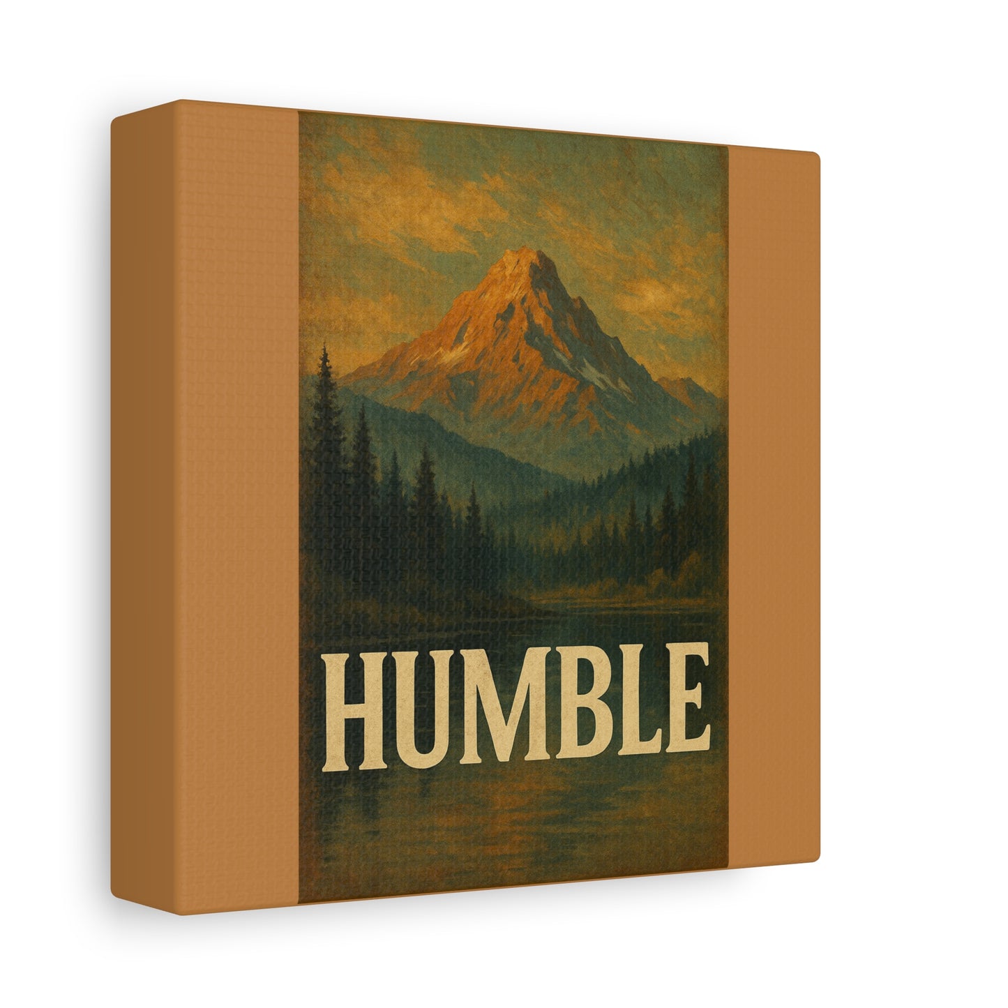 Humble Canvas Wall Art, Rustic Home Decor, Mountain Landscape Art, Inspirational Quotes Wall Art, Nature-Inspired Gift