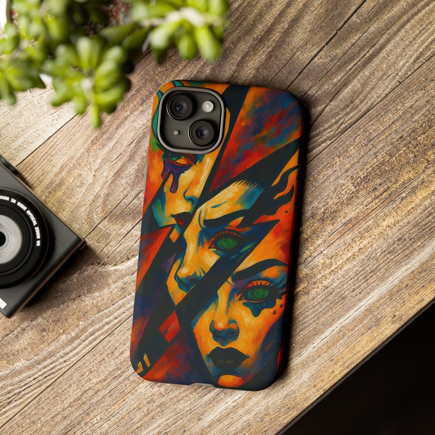 Vibrant Phone Case with Edgy Art, Tough Cases for Trendsetters, Unique Gift for Art Lovers, Colorful Phone Accessory, Protection and Style