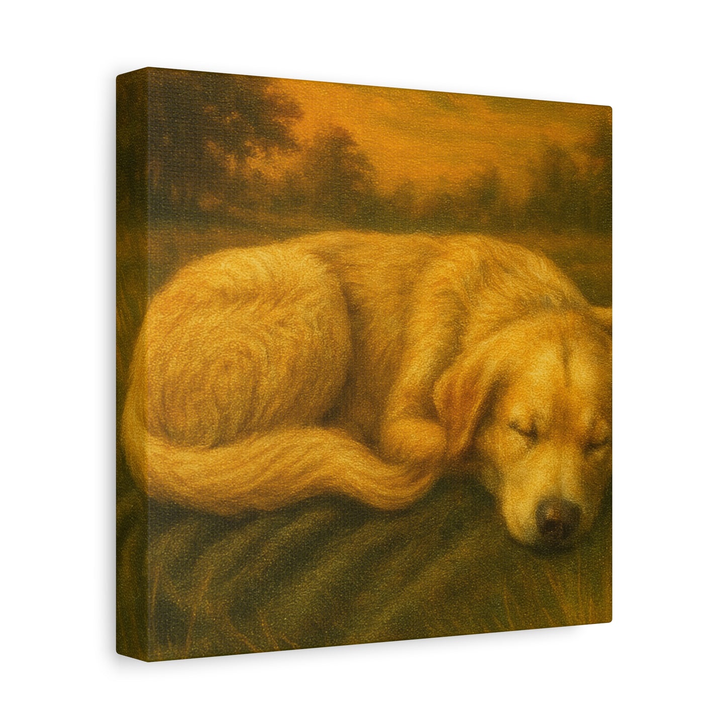 Golden Retriever Art Canvas Print, Dog Lovers Decor, Warm Home Wall Art, Gift for Pet Owners, Relaxing Pet Artwork