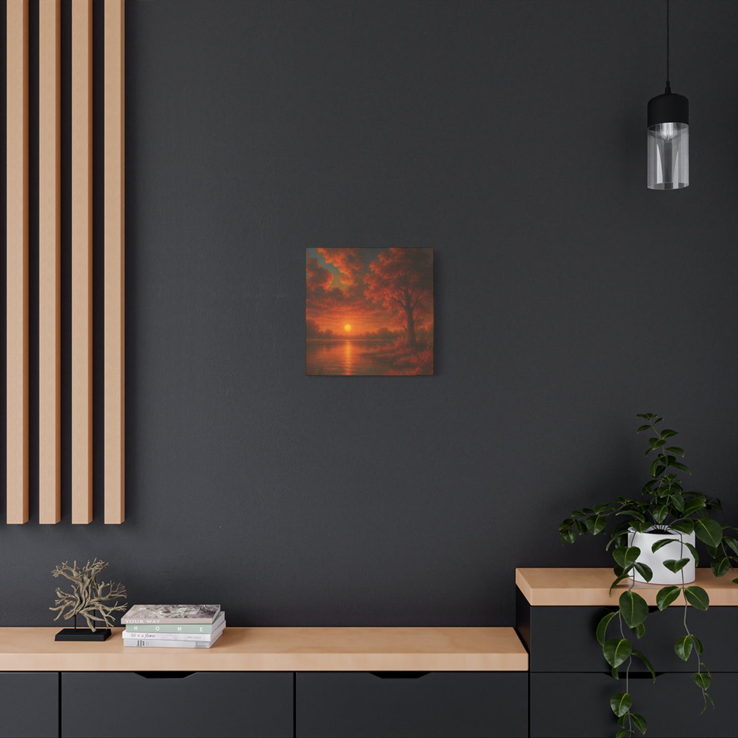 Serene Sunset Canvas Wall Art, Nature Decor, Home Aesthetic, Gift for Art Lovers, Inspiring Wall Hanging, Living Room Decoration