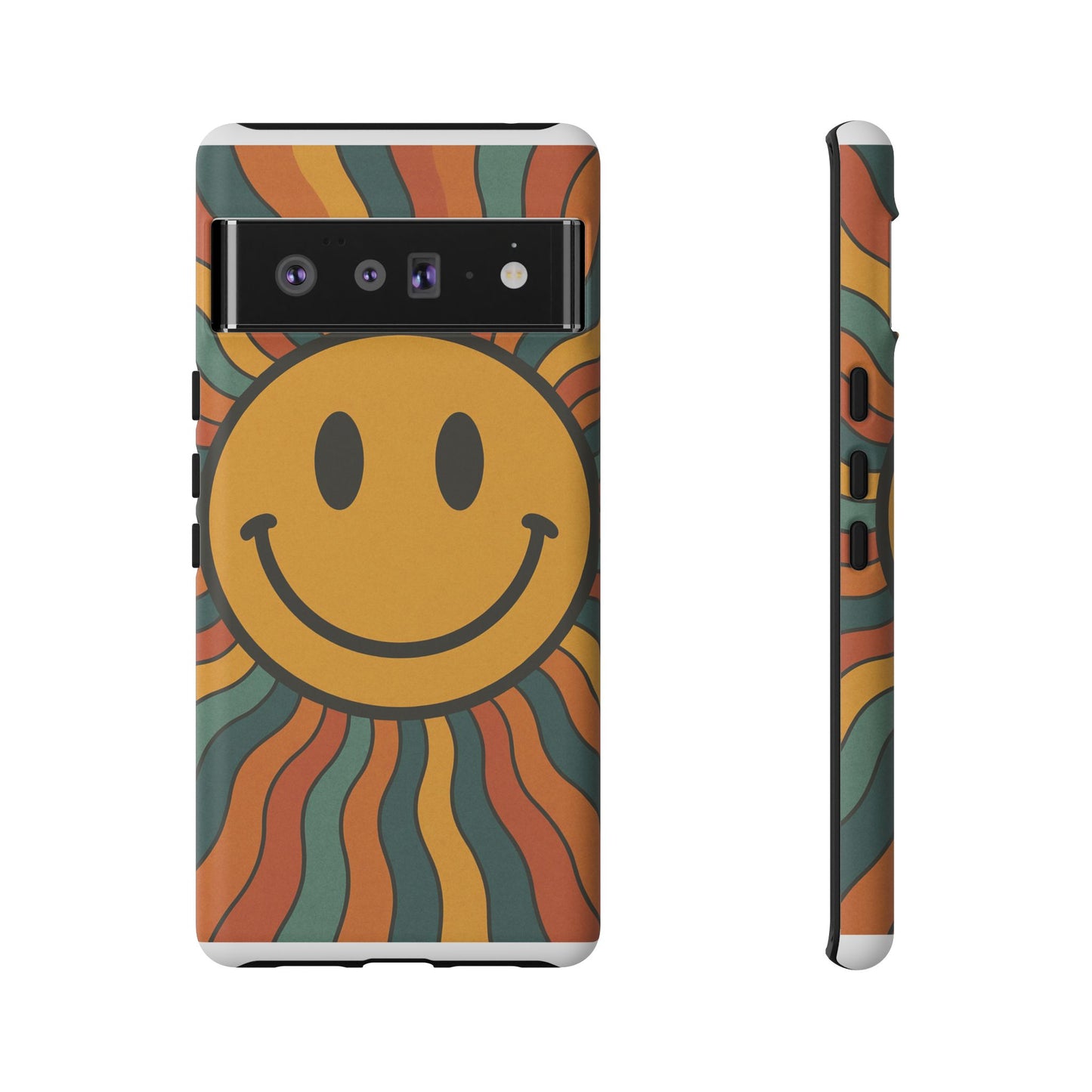 Colorful Smiley Phone Case, Retro Vibe Phone Cover, Cute Gift for Kids and Adults, Fun Protector for Everyday Use, Eco-Friendly Merchandise