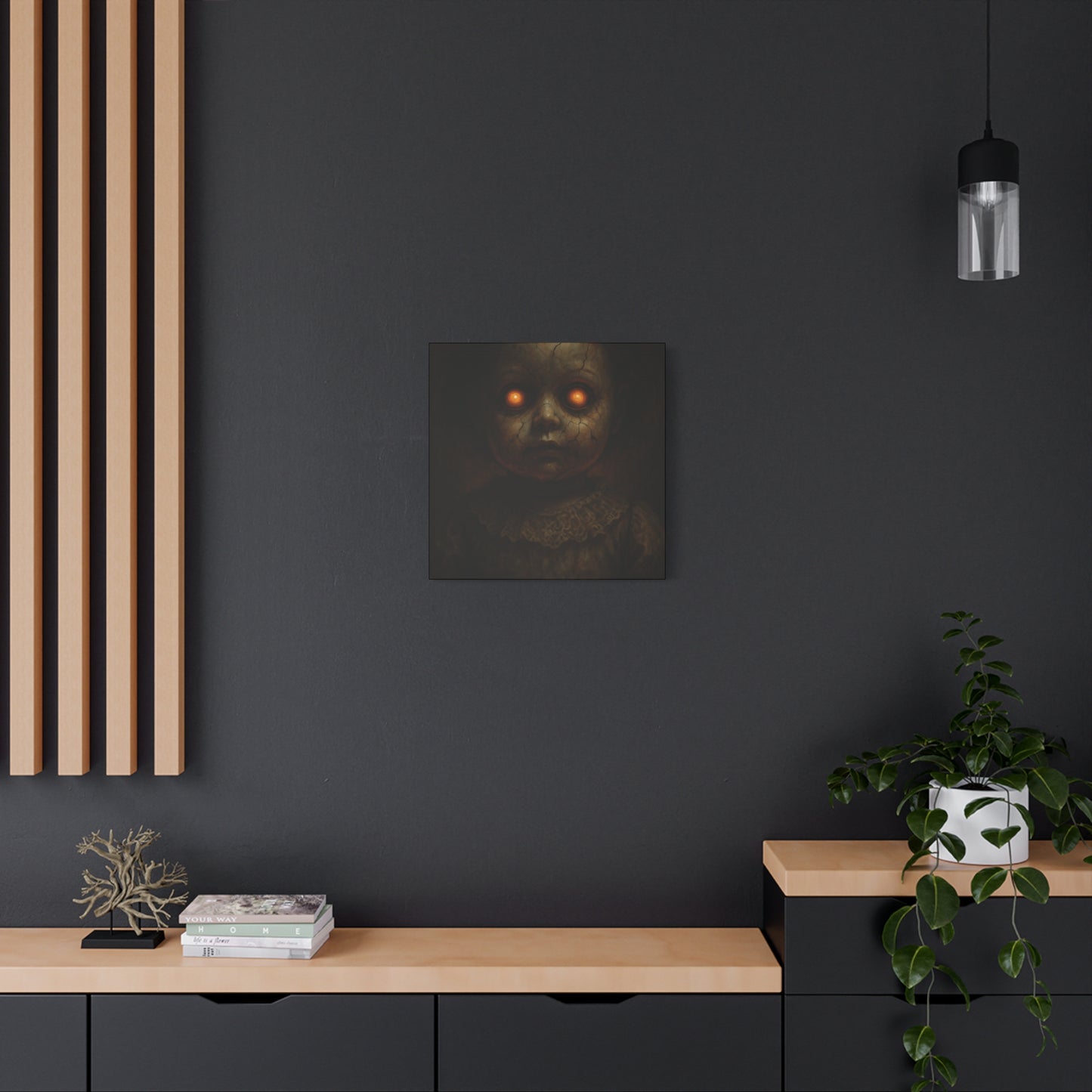 Eerie Artwork Canvas, Horror Decor, Creepy Wall Art, Spooky Gift, Haunted Home Decoration