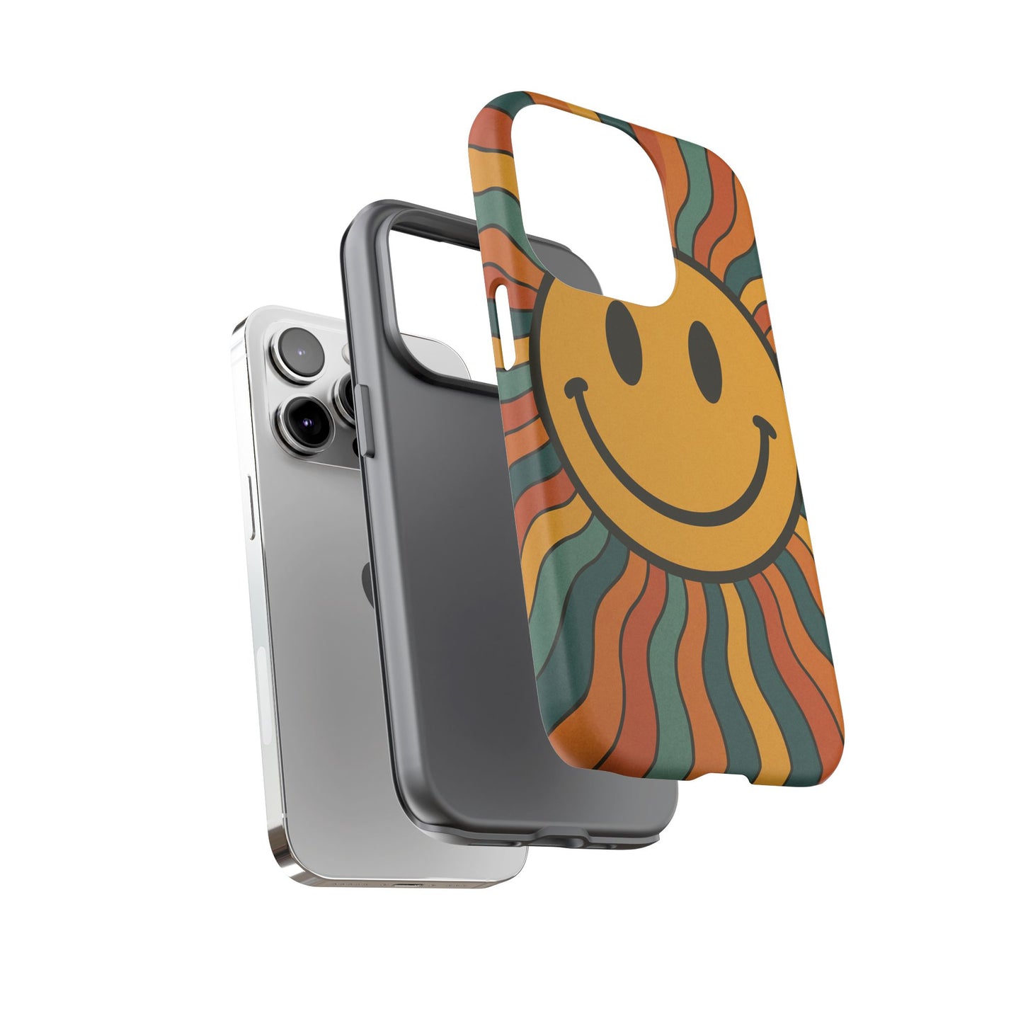Colorful Smiley Phone Case, Retro Vibe Phone Cover, Cute Gift for Kids and Adults, Fun Protector for Everyday Use, Eco-Friendly Merchandise