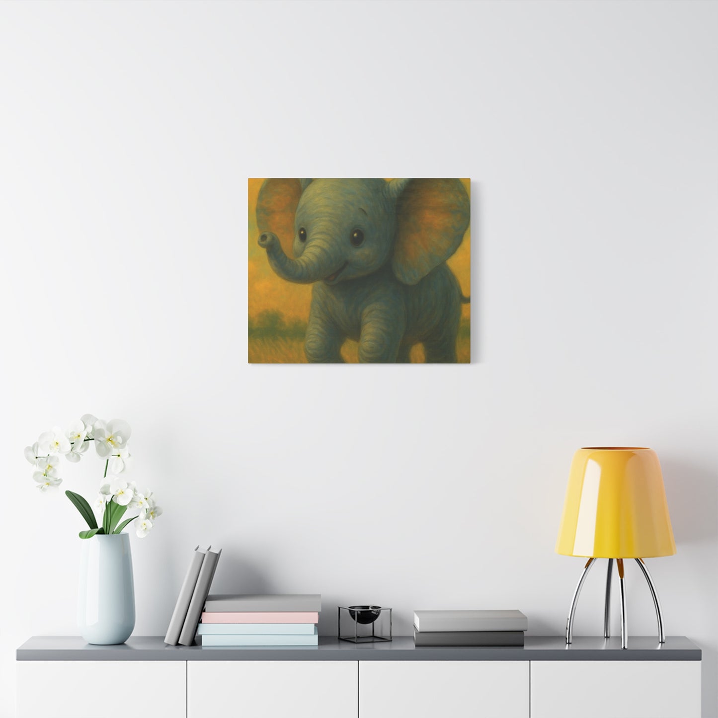 Elephant Canvas Art Print, Cute Nursery Wall Decor, Kids Room Art, Baby Shower Gift, Animal Lover Gift