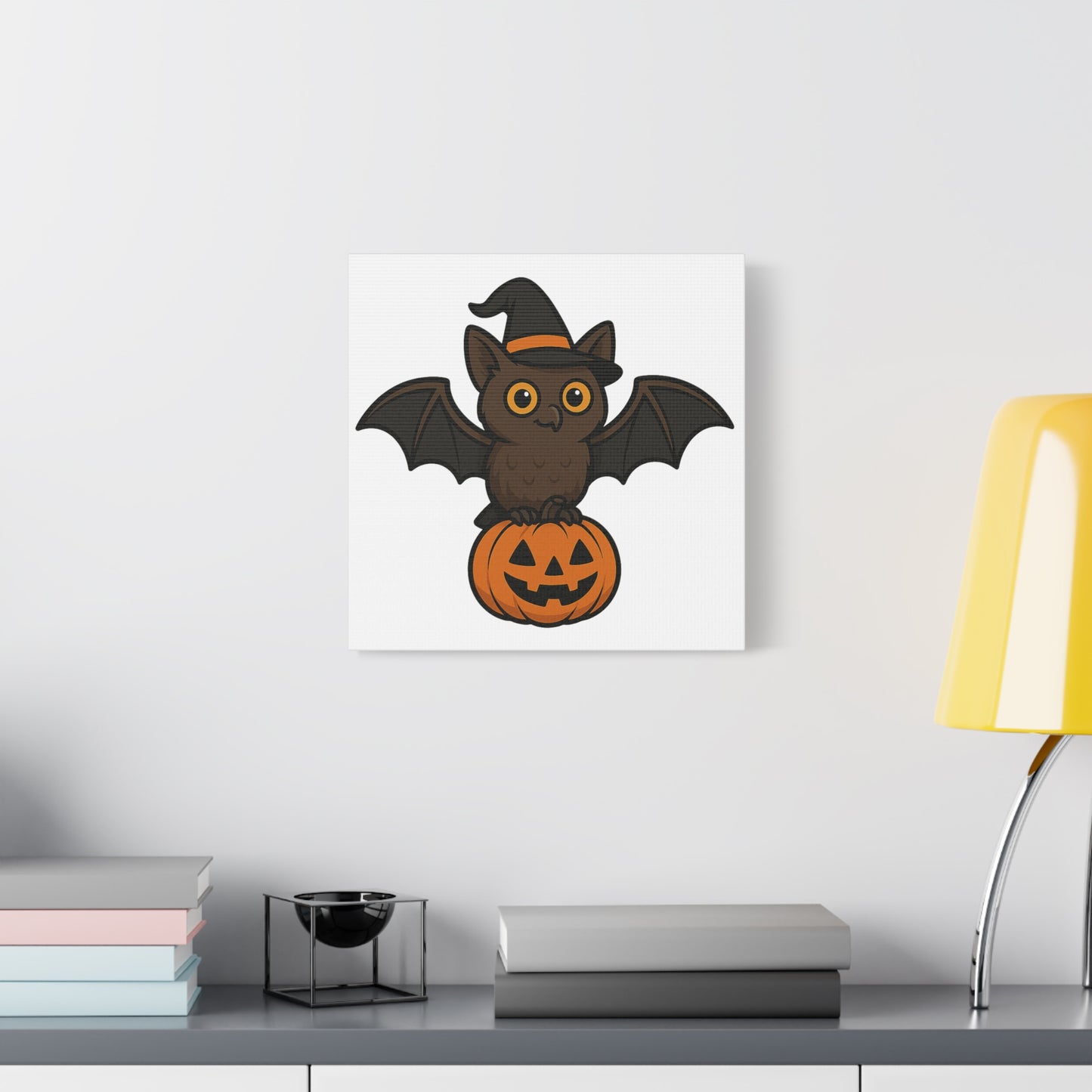 Halloween Owl Canvas Wall Art, Cute Owl Decor, Fall Home Decoration, Spooky Gothic Art, Kids Room Wall Decor, Fun Autumn Decor