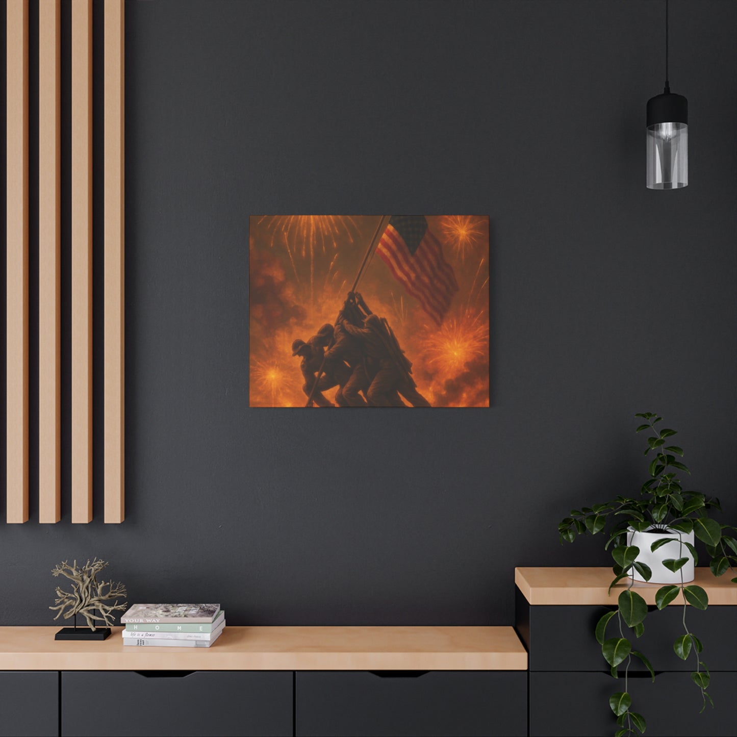Patriotic Matte Canvas Wall Art, Military Tribute Decor, Independence Day Decoration, Veteran's Day Gift, Home Gallery Display