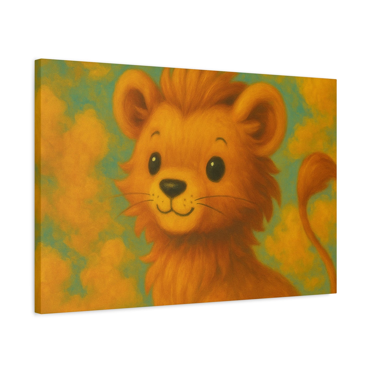 Whimsical Lion Canvas Wall Art, Nursery Decor, Kids Room Decoration, Cute Animal Print, Baby Shower Gift, Playroom Art