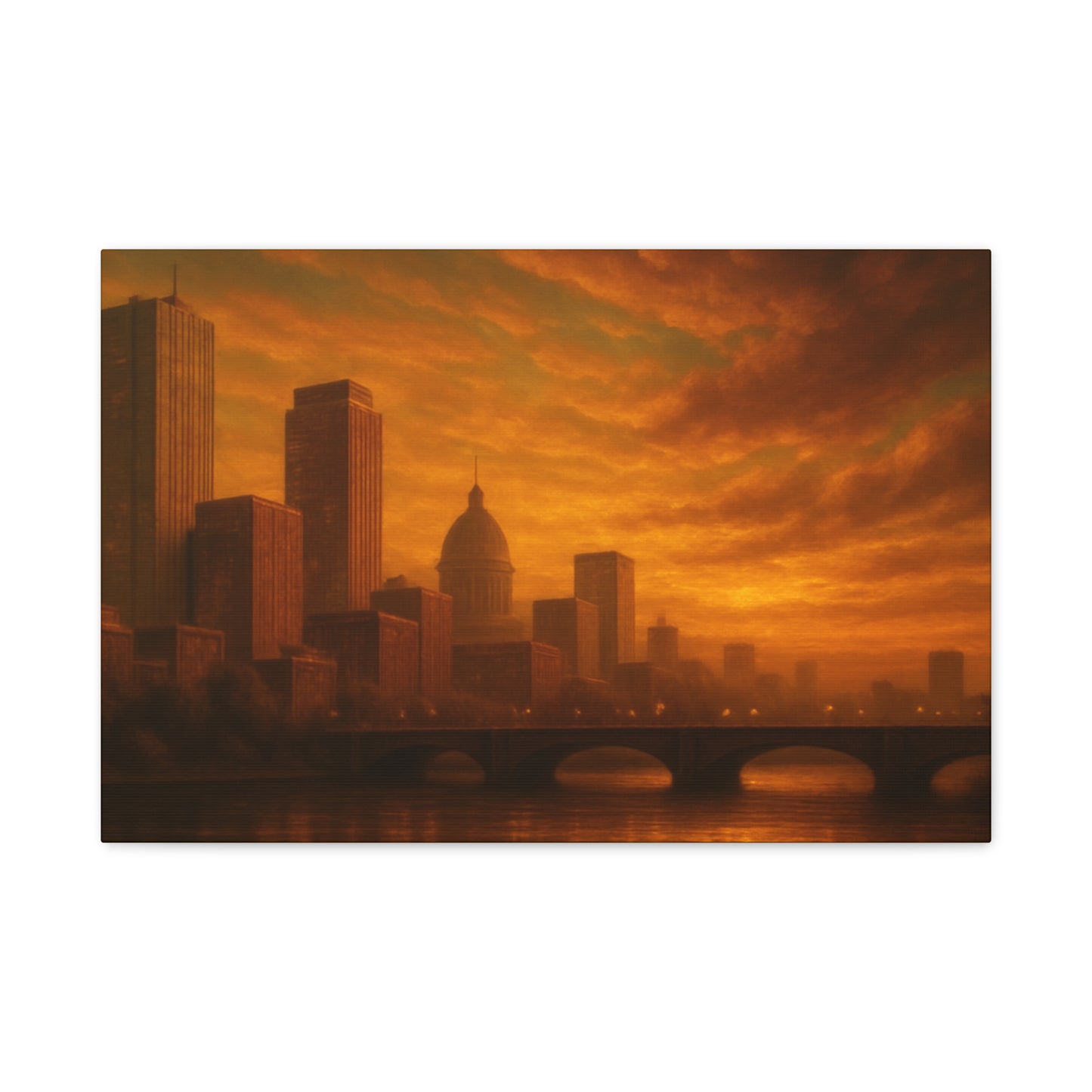 Sunset Cityscape Wall Art, Canvas Print, Home Decor, Urban Landscape, Unique Gift, Modern Art, Interior Design