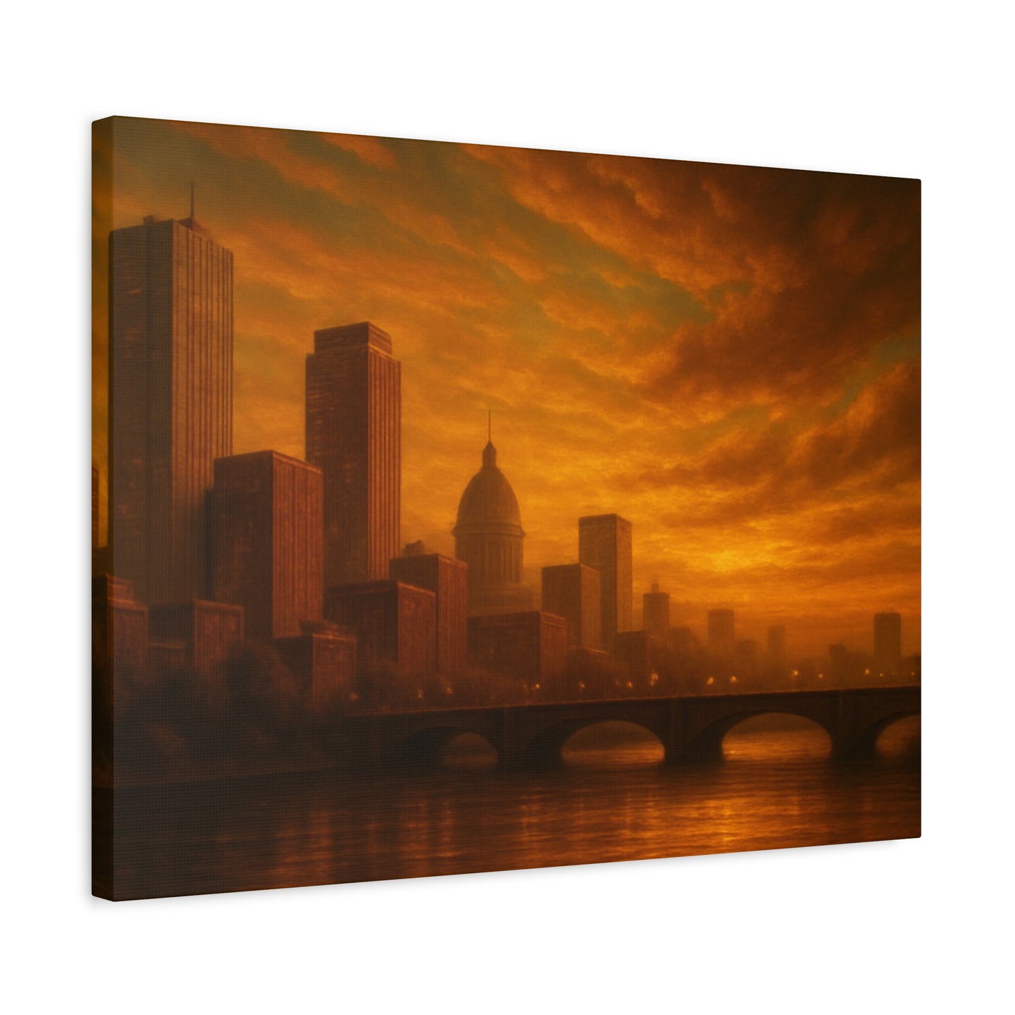 Sunset Cityscape Wall Art, Canvas Print, Home Decor, Urban Landscape, Unique Gift, Modern Art, Interior Design