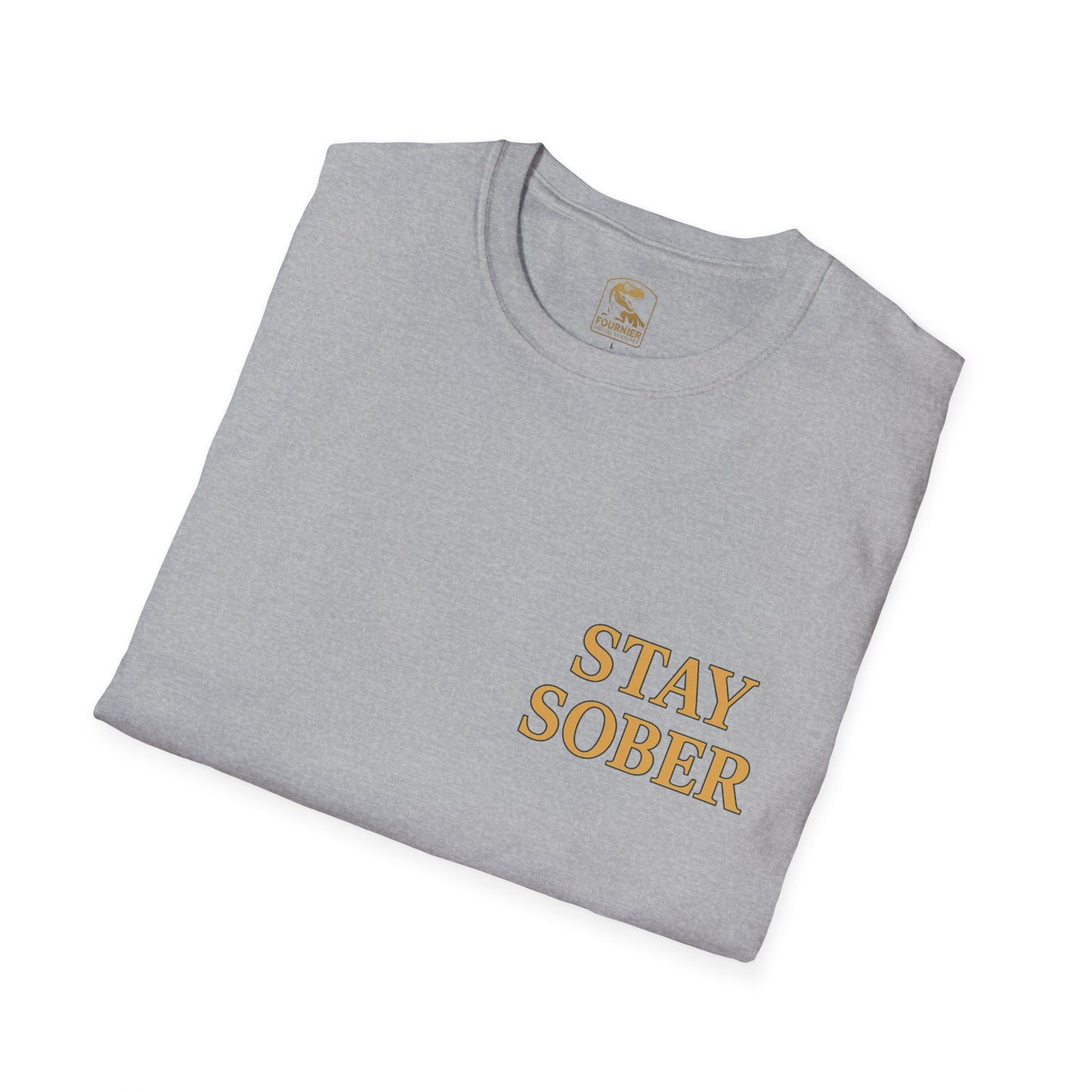 Unisex Softstyle T-Shirt - Stay Sober & Defend Peace Design, Casual Streetwear, Gift for Recovery Support, Positive Vibes, Everyday Wear