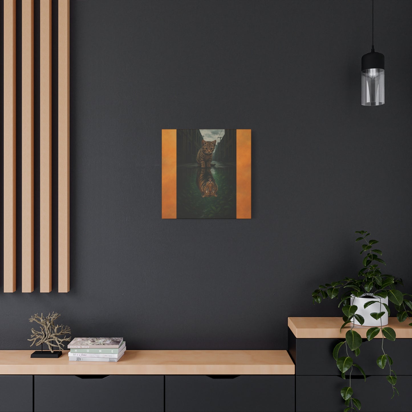 Whimsical Cat Canvas Art Print, Adorable Home Decor, Gift for Cat Lovers, Animal Wall Art, Unique Gift for Birthdays