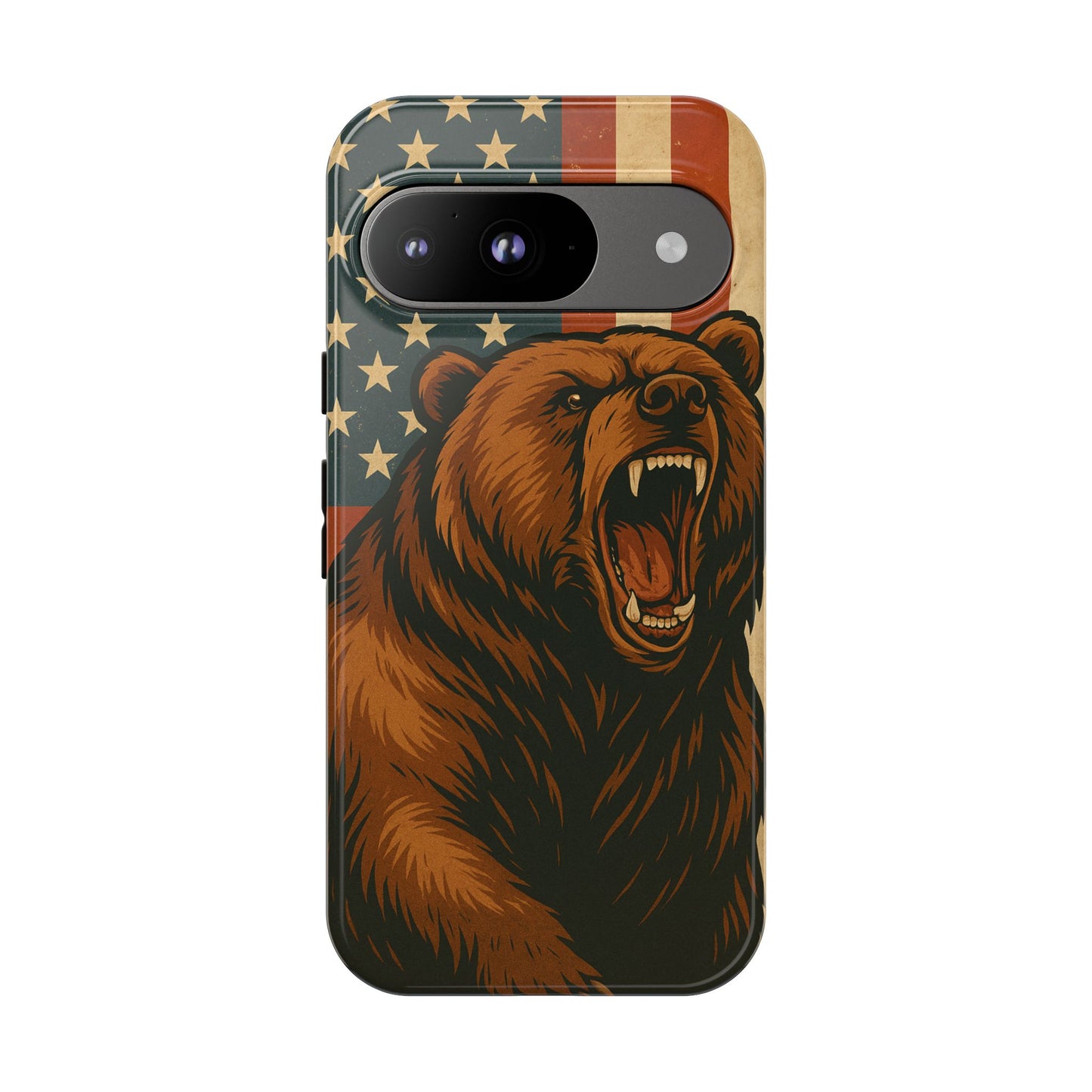 Tough Cases - Patriotic Bear Phone Case, Custom Phone Cover, Strong Protective Case, USA Flag Design, Gift for Outdoors Lovers