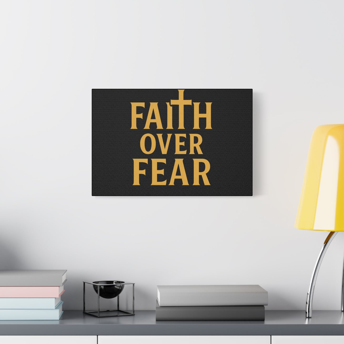 Faith Over Fear Canvas Art - Inspirational Wall Decor, Motivational Gift, Home Decoration, Christian Wall Art, Belief Affirmation