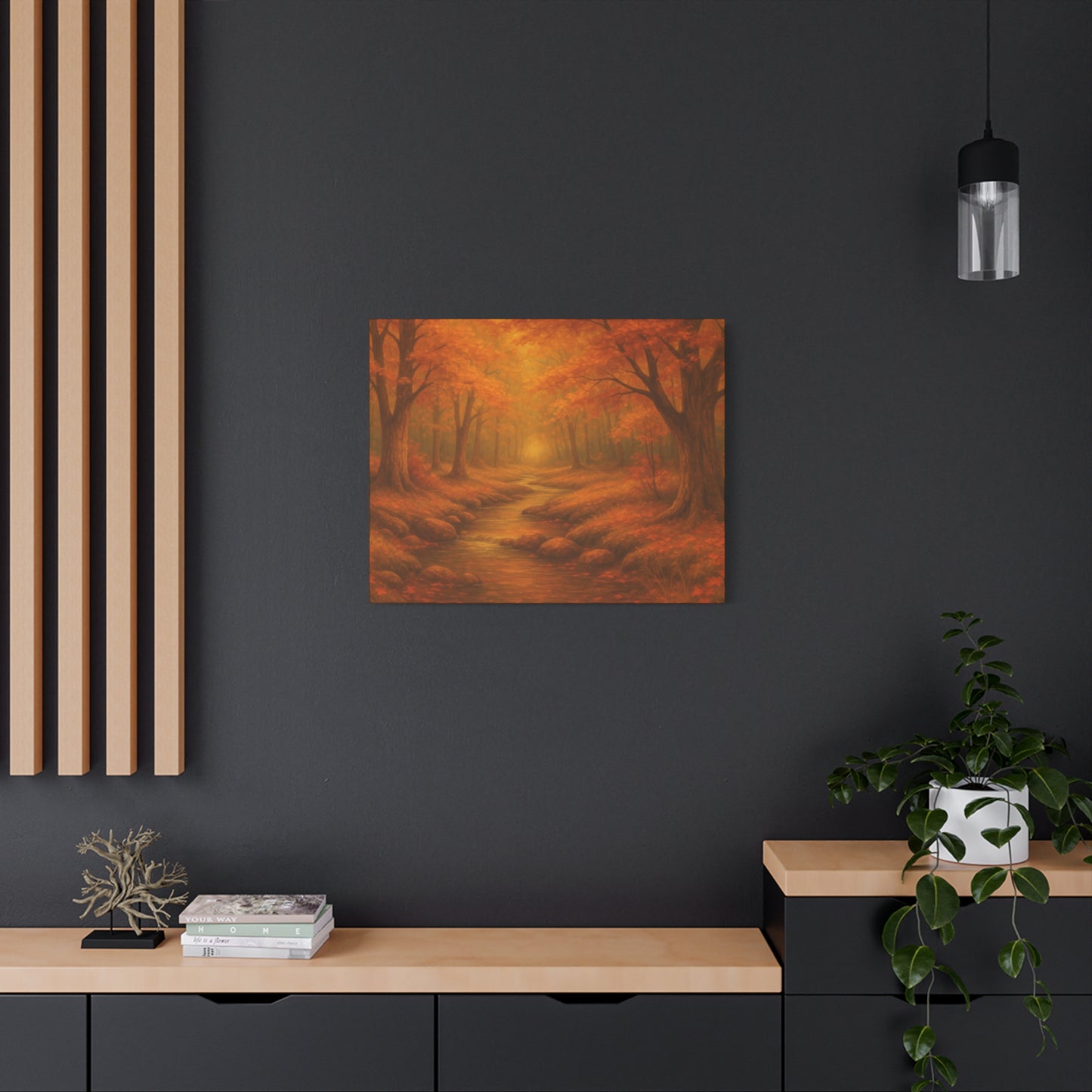 Autumn Landscape Canvas Print, Cozy Home Decor, Fall Wall Art, Nature Inspired Gift, Thanksgiving Decoration