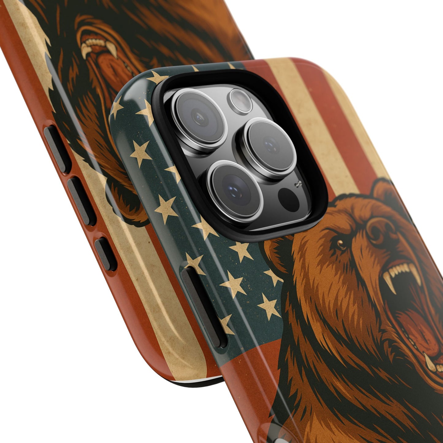 Tough Cases - Patriotic Bear Phone Case, Custom Phone Cover, Strong Protective Case, USA Flag Design, Gift for Outdoors Lovers