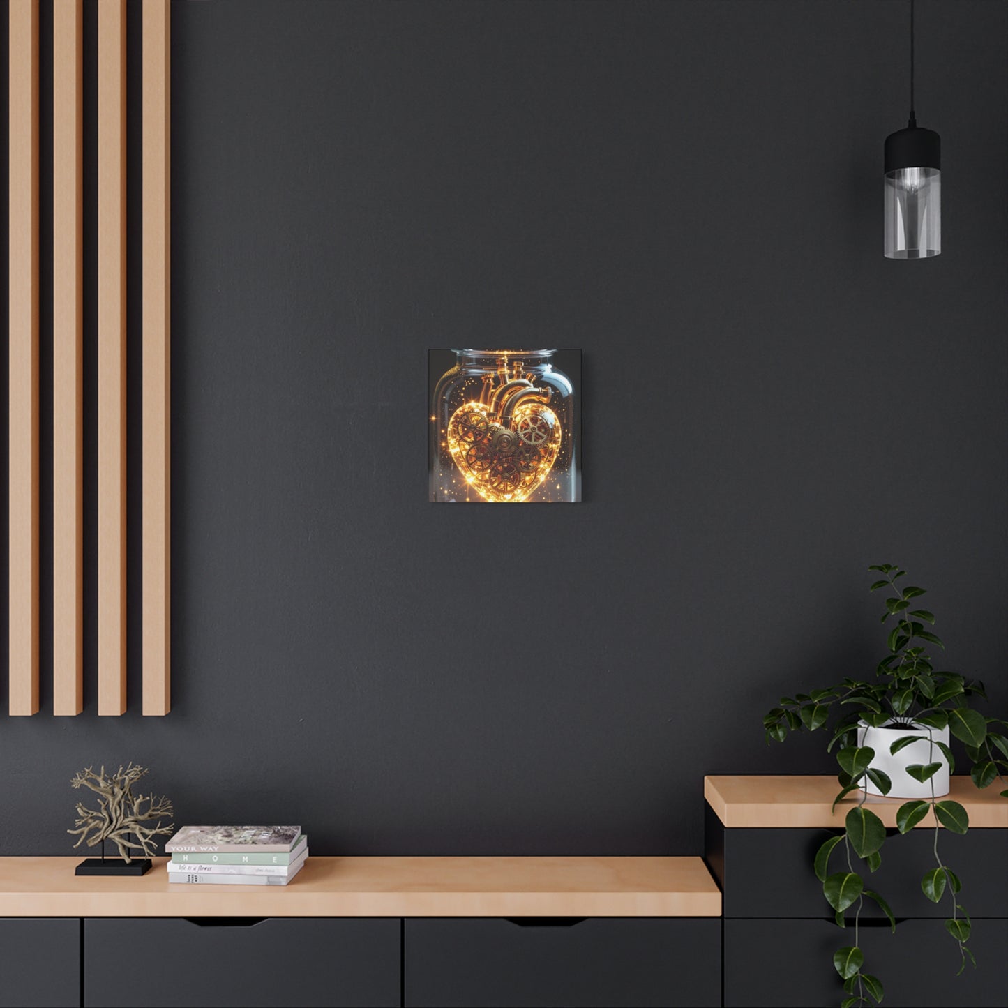Steampunk Heart Canvas Wall Art, Perfect for Home Decor, Love Gifts, Industrial Style Decor, Unique Gift for Him/Her, Heart Gear Canvas