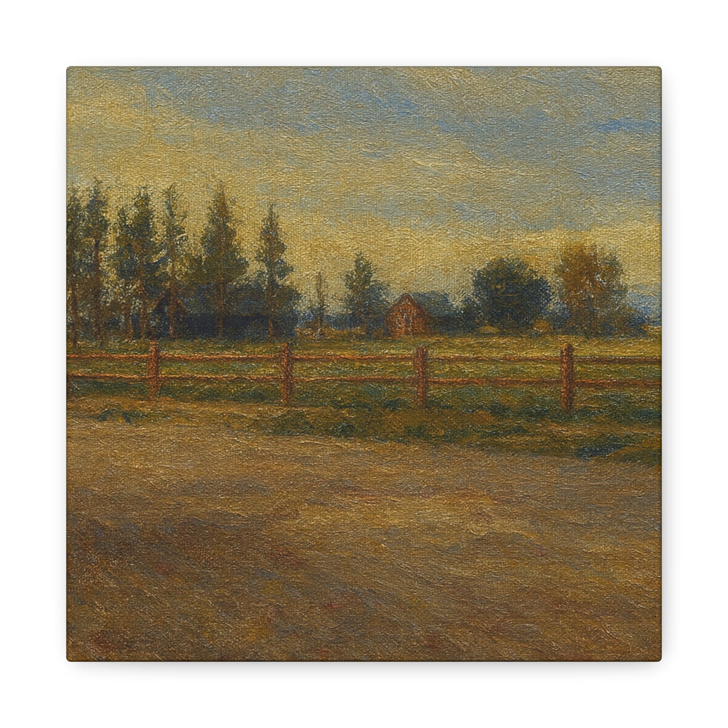 Rustic Landscape Canvas Print, Home Decor, Art for Living Room, Farmhouse Style, Gift for Art Lovers