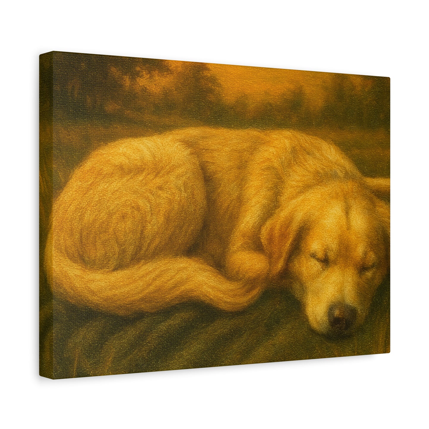 Golden Retriever Art Canvas Print, Dog Lovers Decor, Warm Home Wall Art, Gift for Pet Owners, Relaxing Pet Artwork