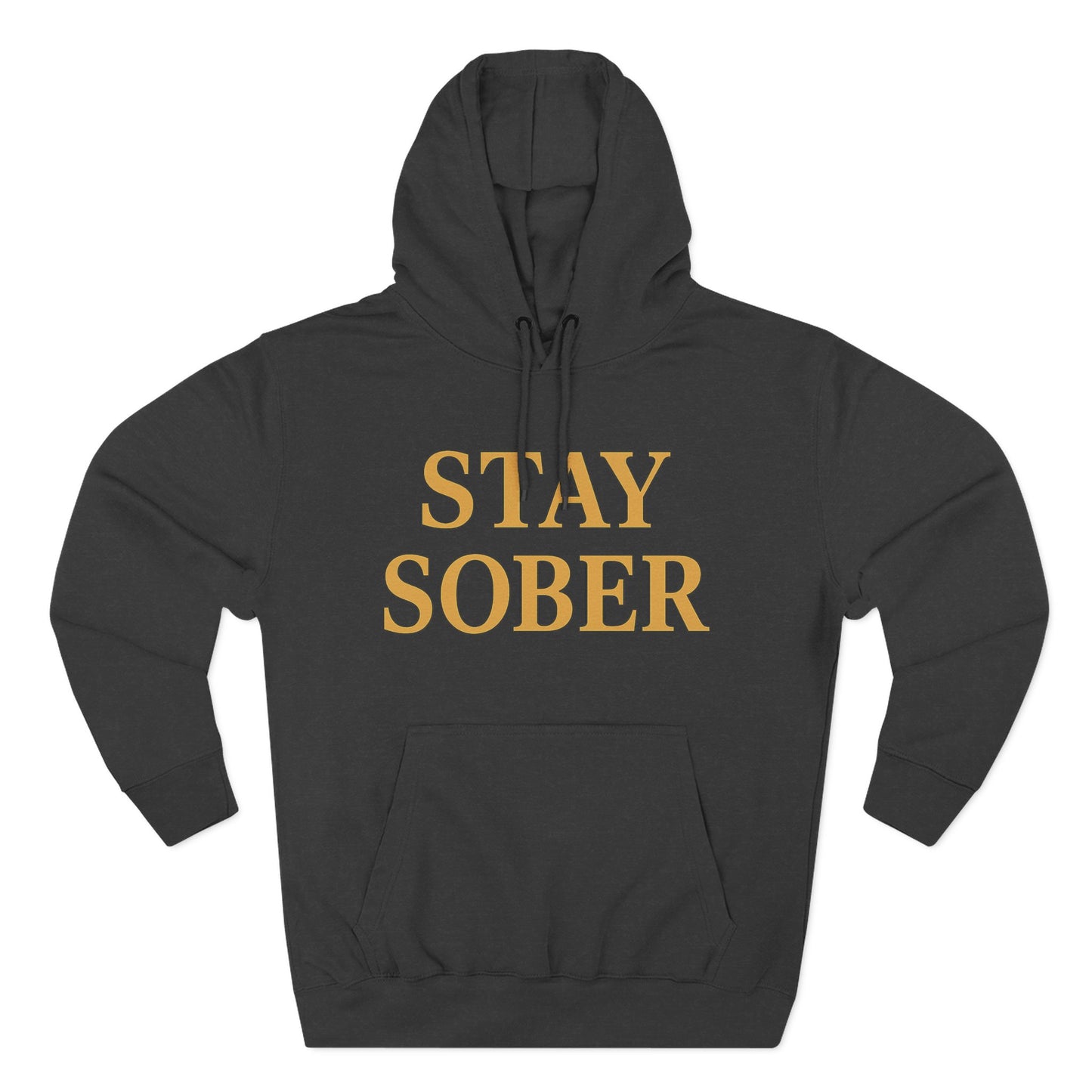 Stay Sober x Faith Hoodie – Gold & Black Christian Recovery Design