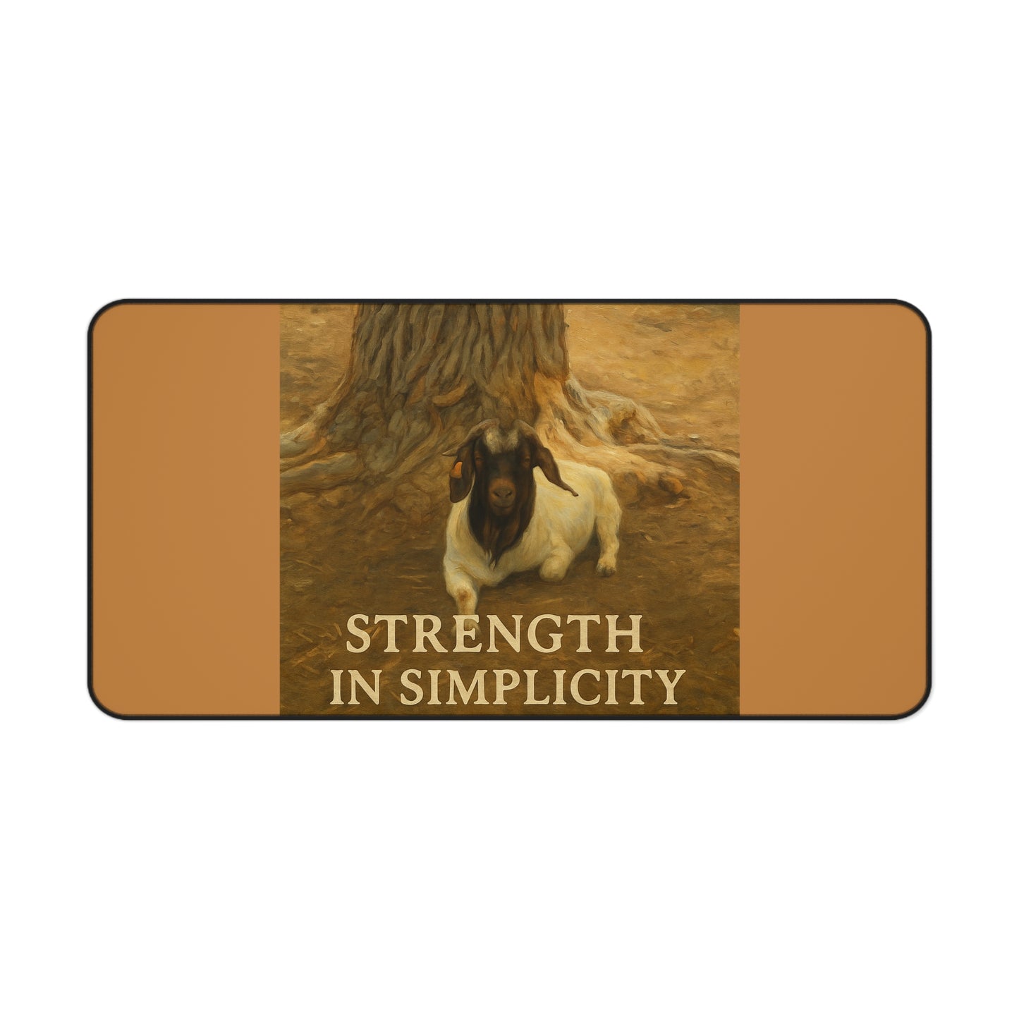 Artistic Desk Mat - Strength in Simplicity, Home Office Decor, Animal Lover Gift, Workspace Accessories, Motivational Desk Decor