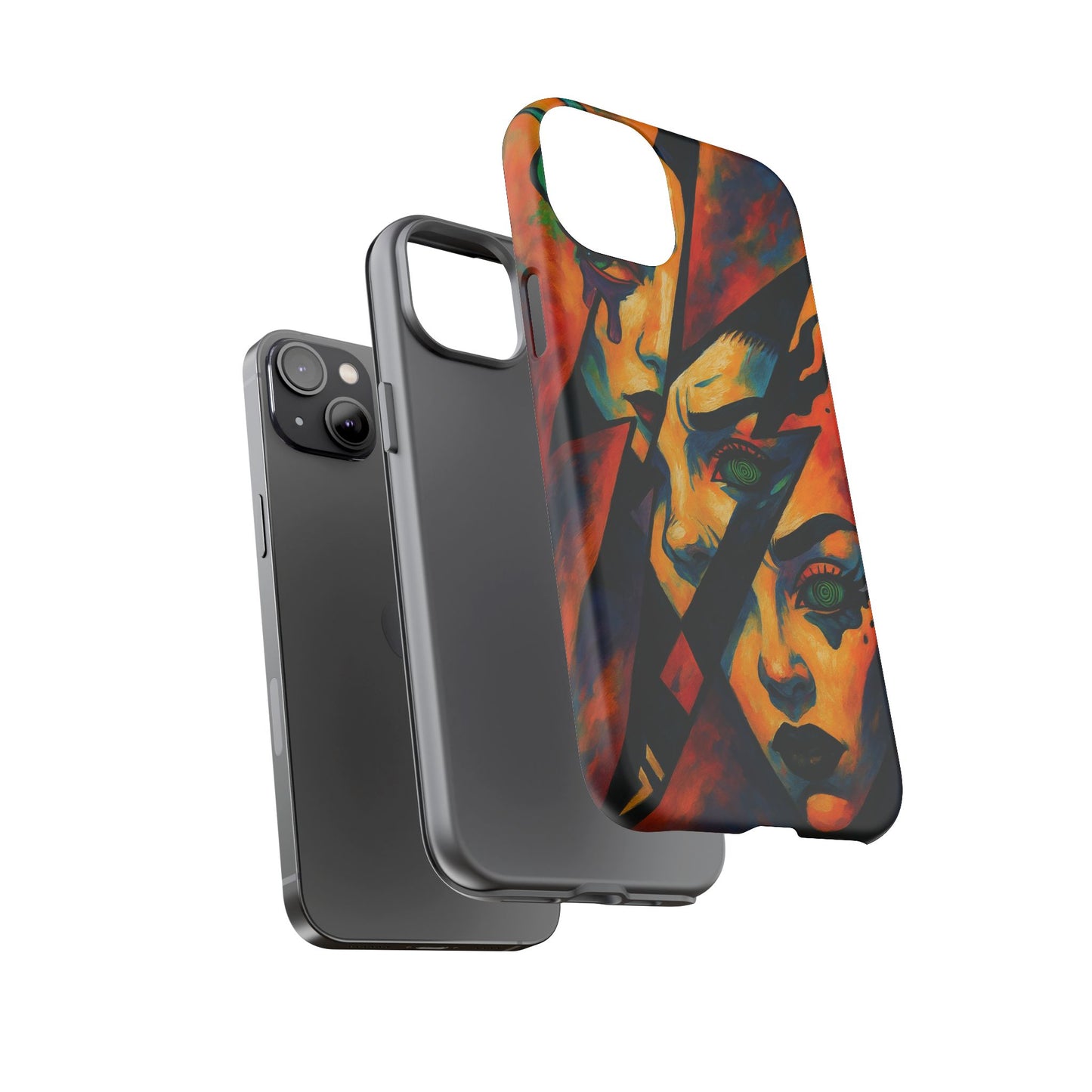 Vibrant Phone Case with Edgy Art, Tough Cases for Trendsetters, Unique Gift for Art Lovers, Colorful Phone Accessory, Protection and Style