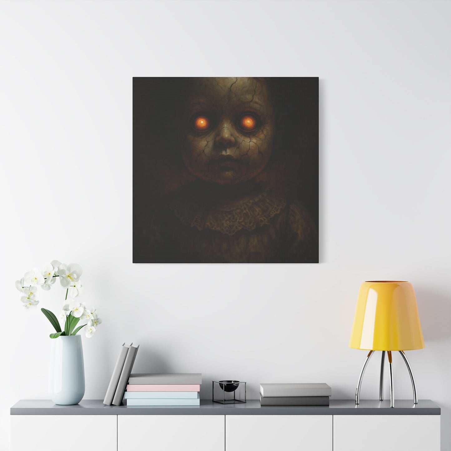 Eerie Artwork Canvas, Horror Decor, Creepy Wall Art, Spooky Gift, Haunted Home Decoration