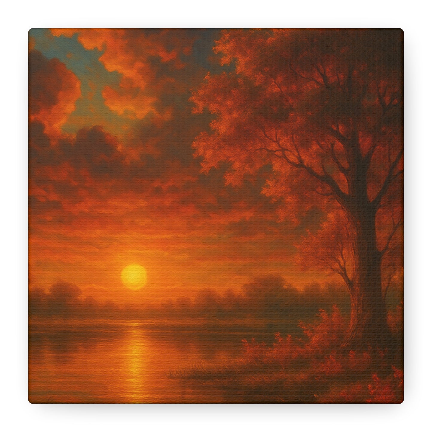 Serene Sunset Canvas Wall Art, Nature Decor, Home Aesthetic, Gift for Art Lovers, Inspiring Wall Hanging, Living Room Decoration