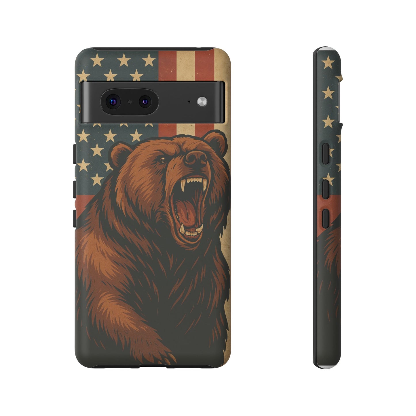 Tough Cases - Patriotic Bear Phone Case, Custom Phone Cover, Strong Protective Case, USA Flag Design, Gift for Outdoors Lovers