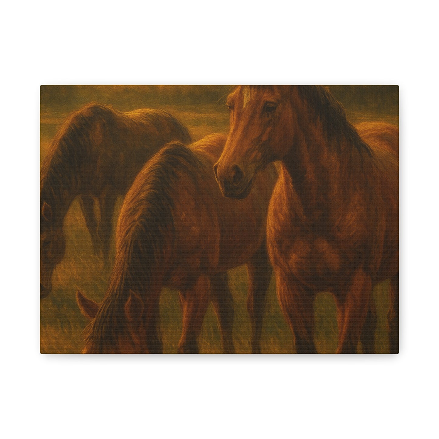 Rustic Horse Artwork Canvas, Equine Home Decor, Horse Lover Gift, Farmhouse Wall Art, Equestrian Decor, Nature Inspired