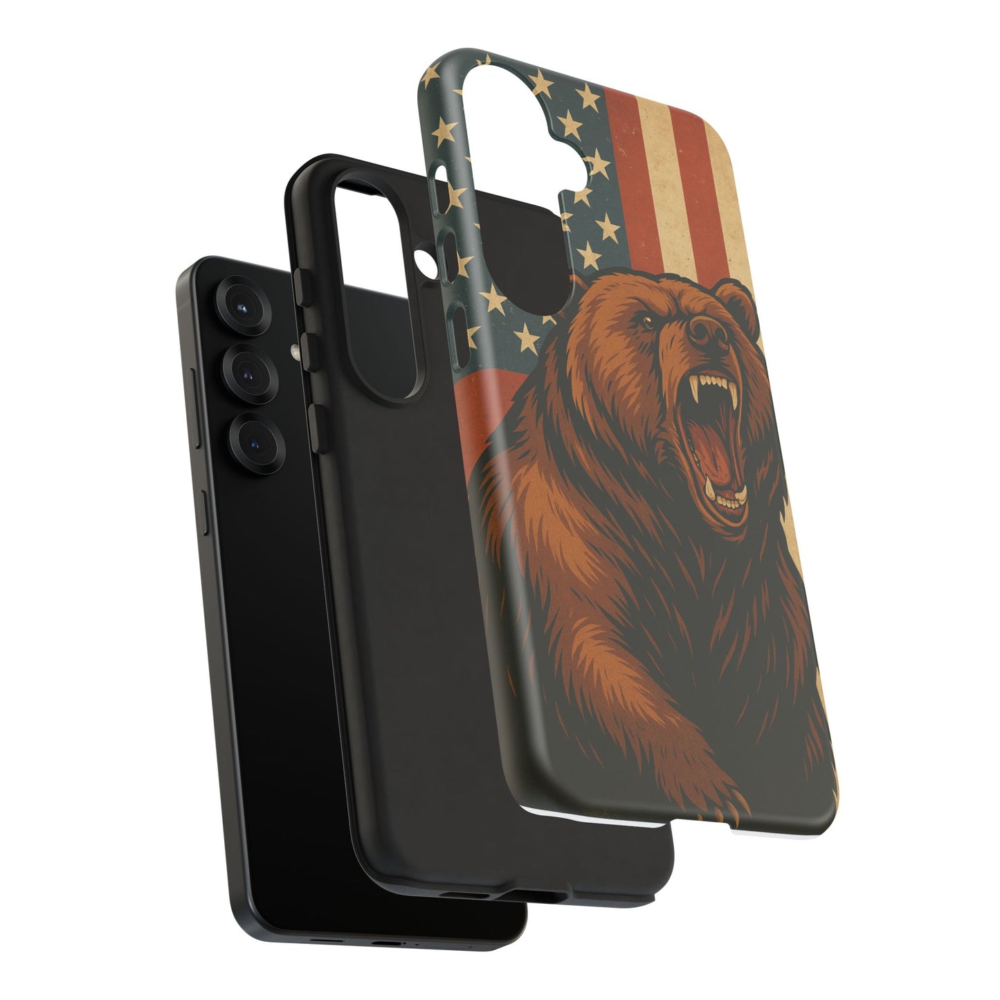 Tough Cases - Patriotic Bear Phone Case, Custom Phone Cover, Strong Protective Case, USA Flag Design, Gift for Outdoors Lovers