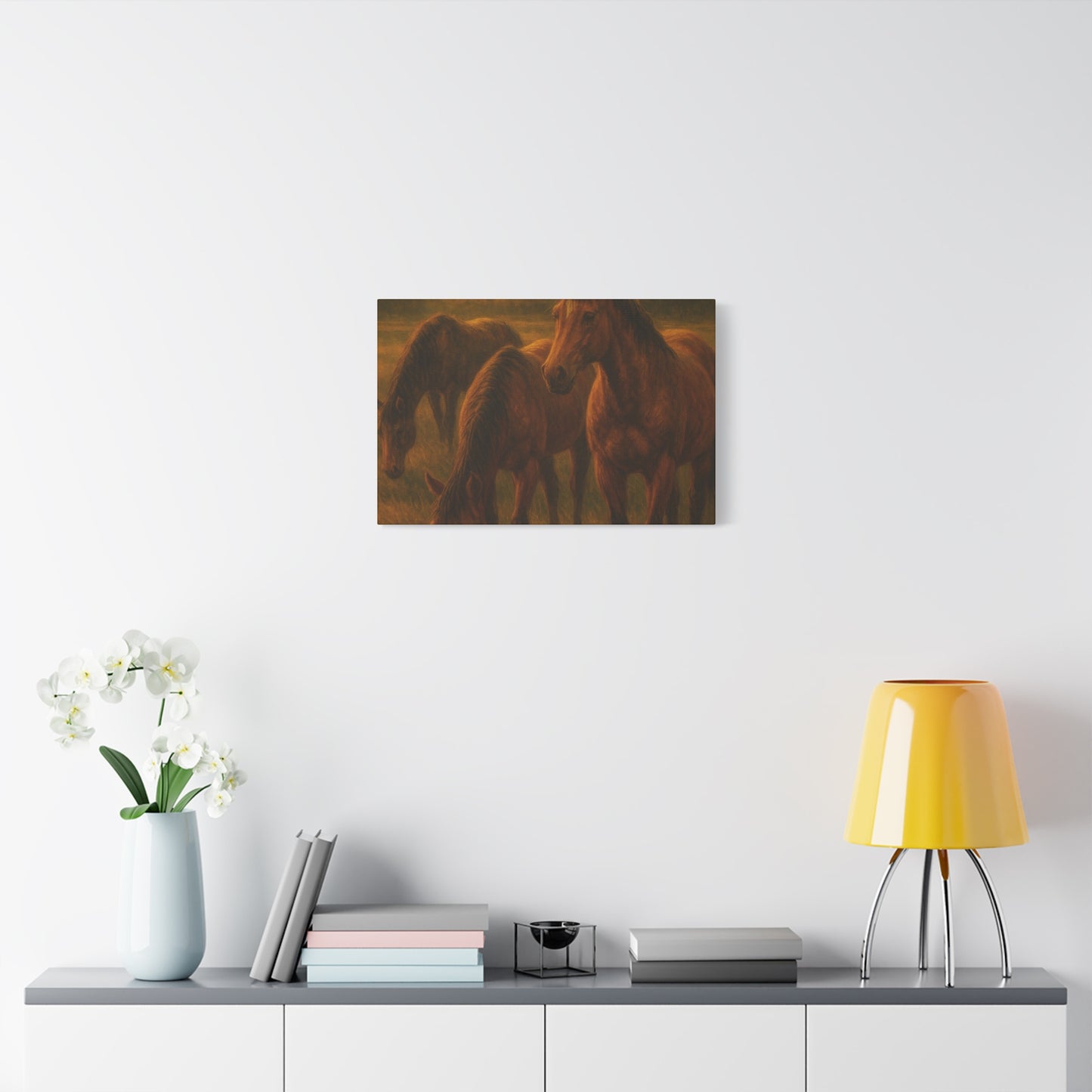 Rustic Horse Artwork Canvas, Equine Home Decor, Horse Lover Gift, Farmhouse Wall Art, Equestrian Decor, Nature Inspired