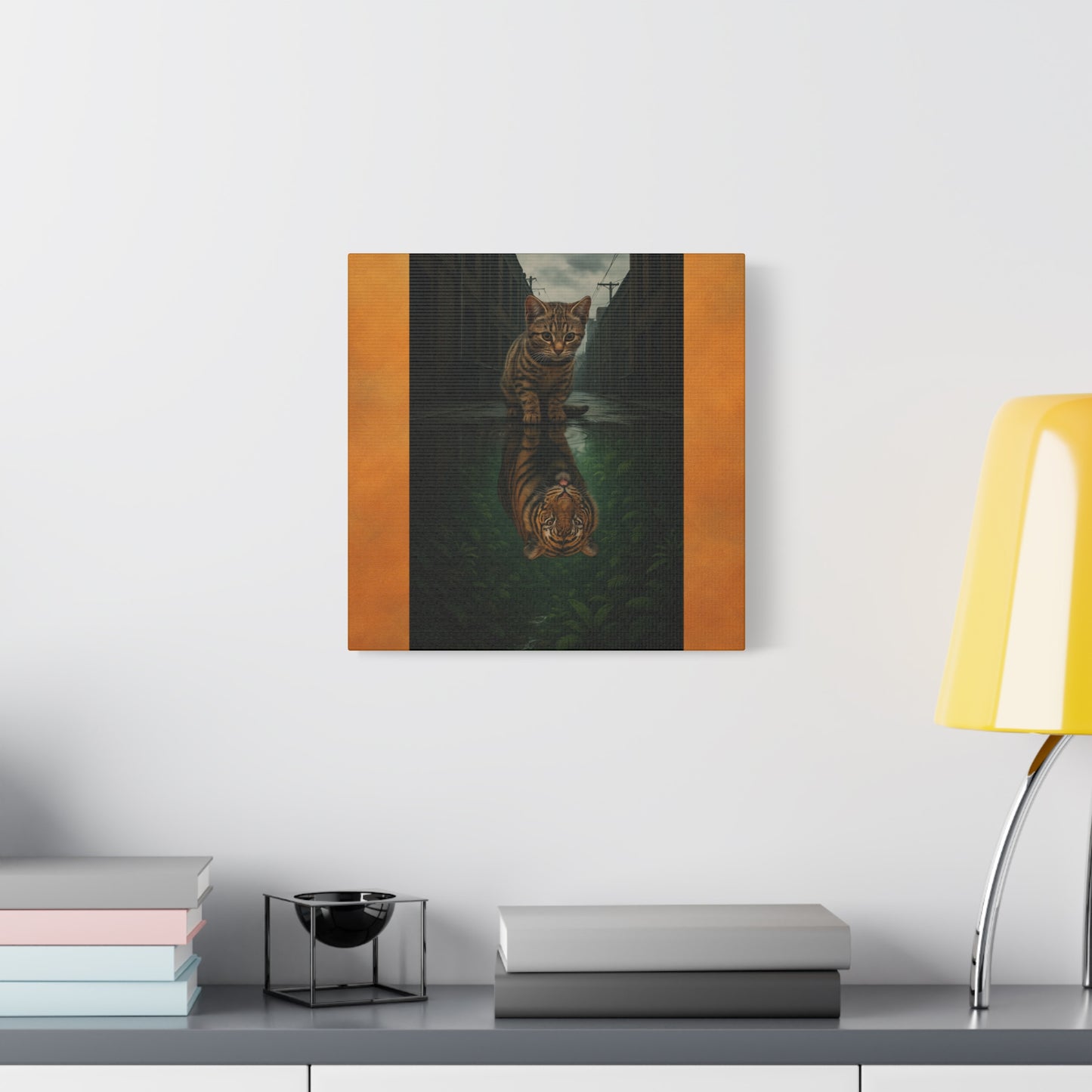 Whimsical Cat Canvas Art Print, Adorable Home Decor, Gift for Cat Lovers, Animal Wall Art, Unique Gift for Birthdays