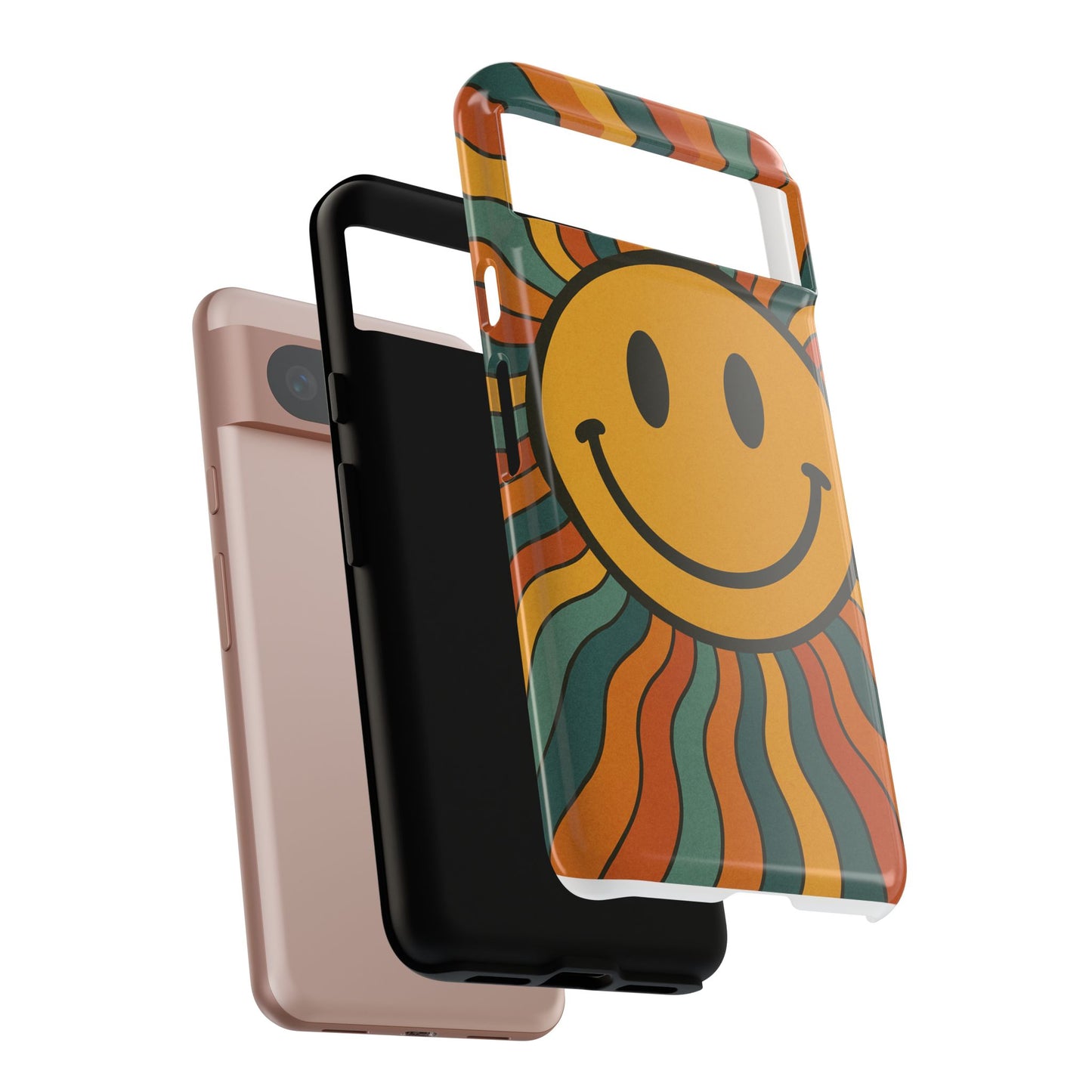 Colorful Smiley Phone Case, Retro Vibe Phone Cover, Cute Gift for Kids and Adults, Fun Protector for Everyday Use, Eco-Friendly Merchandise